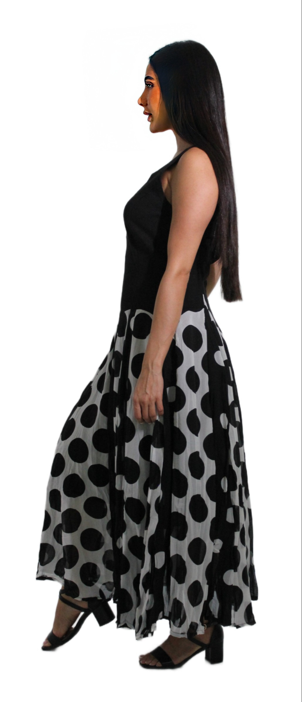 BLACK printed LONG DRESS #201722 KPR AFTERSHOCK LONDON