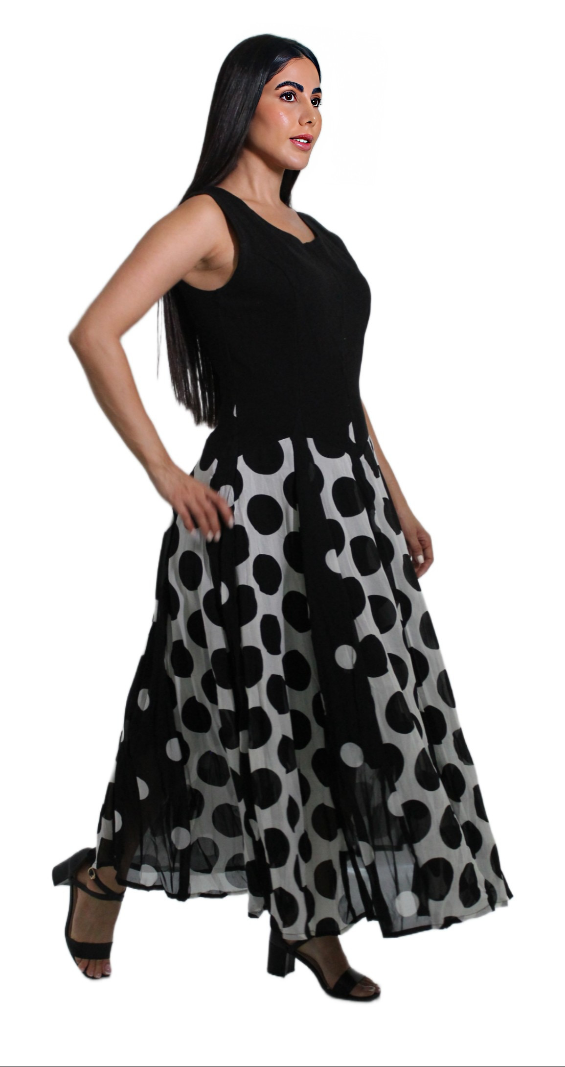 BLACK printed LONG DRESS #201722 KPR AFTERSHOCK LONDON