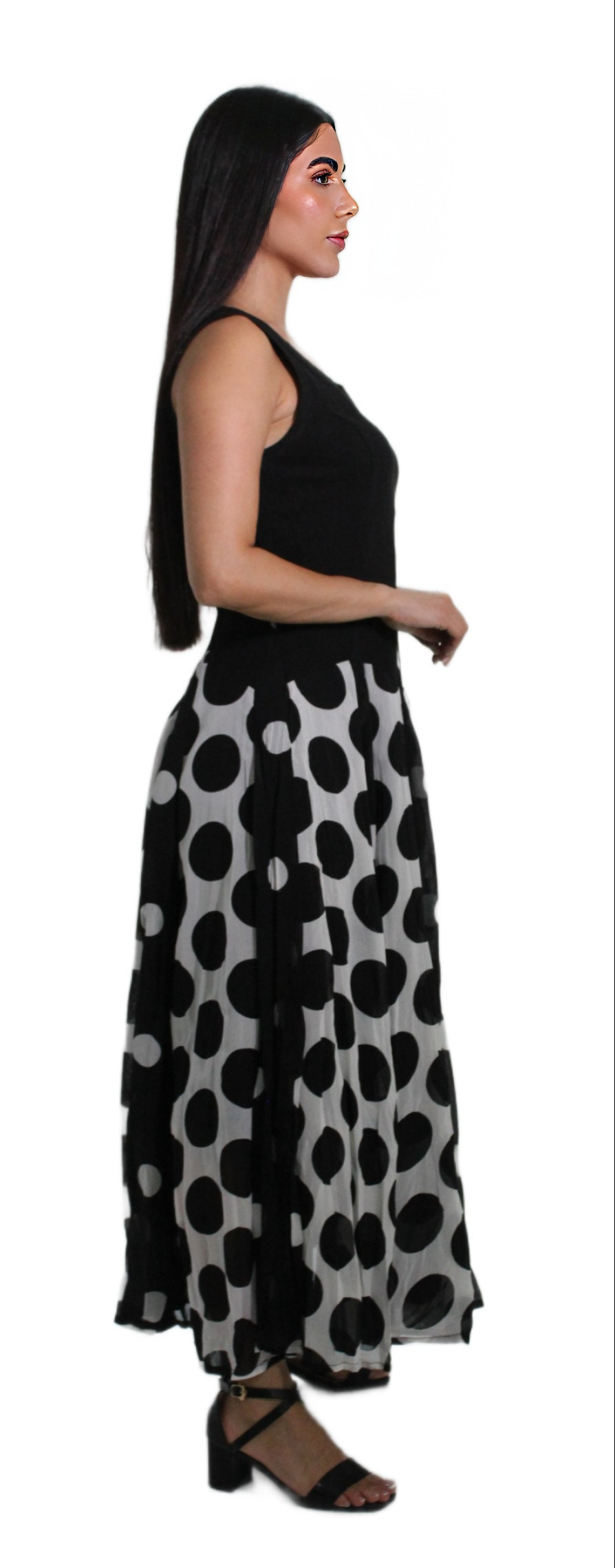 BLACK printed LONG DRESS #201722 KPR AFTERSHOCK LONDON