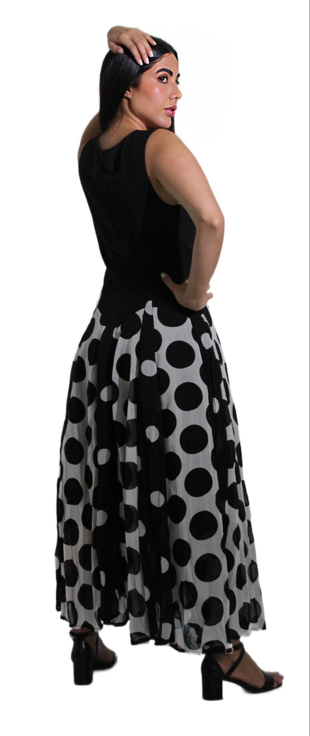 BLACK printed LONG DRESS #201722 KPR AFTERSHOCK LONDON