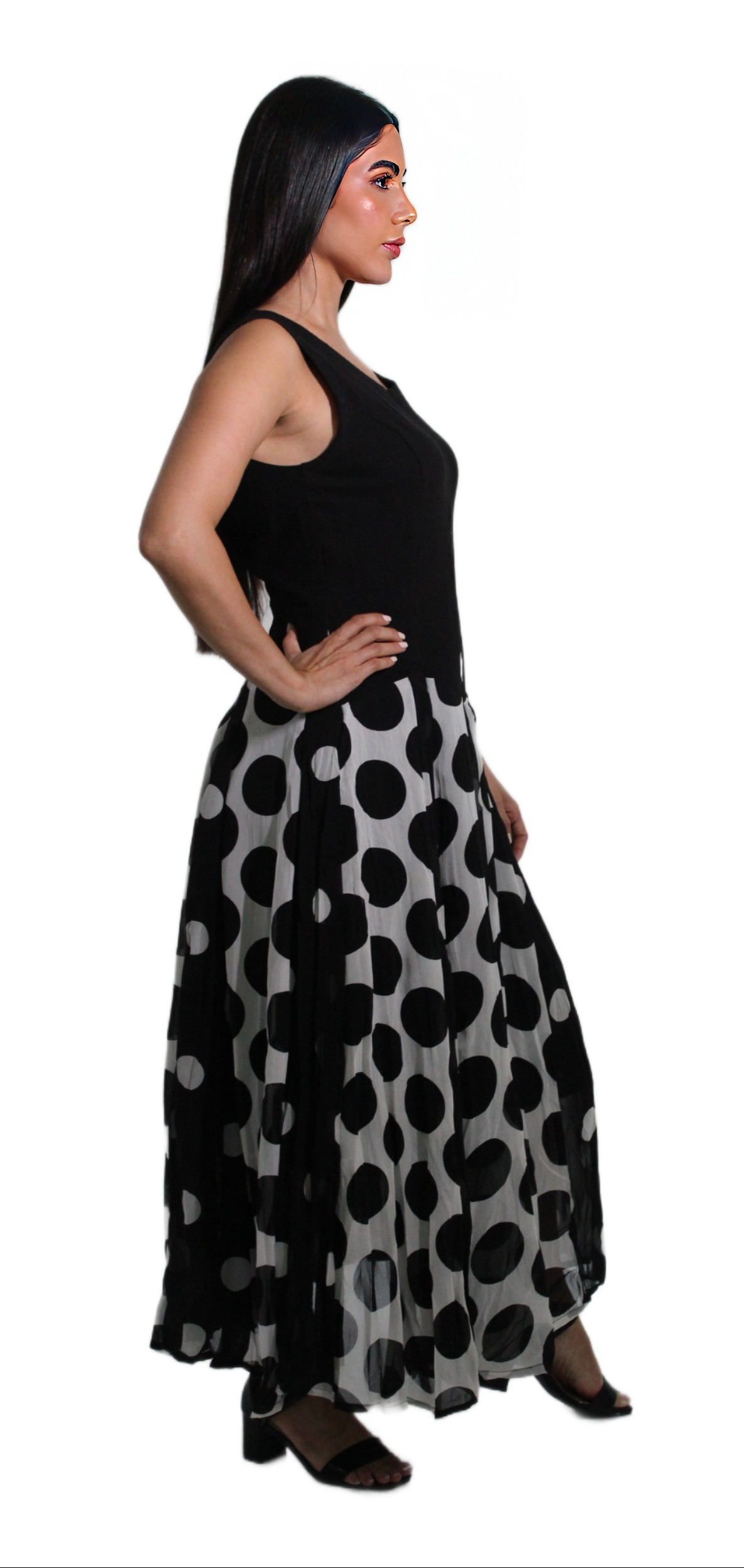 BLACK printed LONG DRESS #201722 KPR AFTERSHOCK LONDON