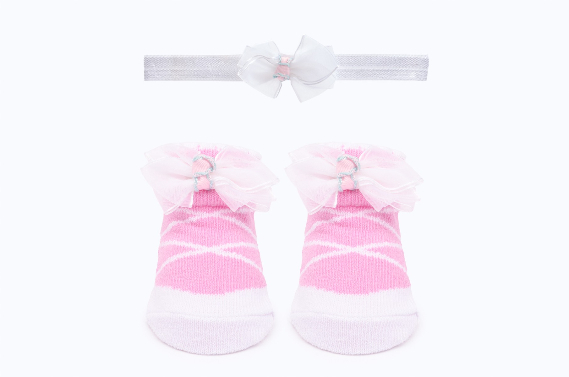 BABY SOCKS AND HEAD SETS BB366 C:pink S:0-6M