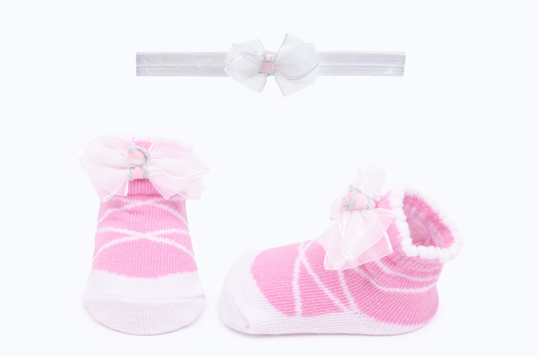 BABY SOCKS AND HEAD SETS BB366 C:pink S:0-6M