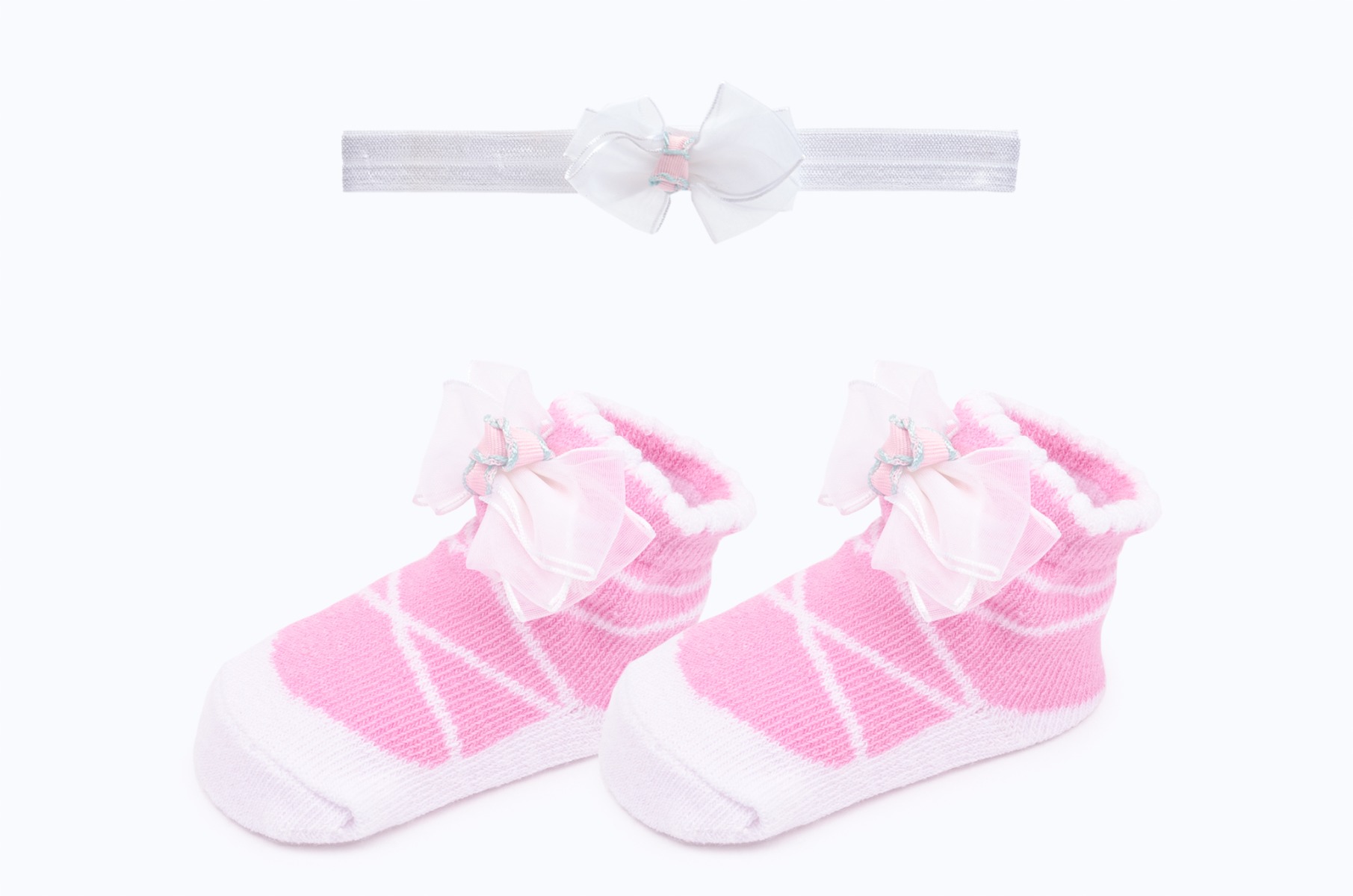 BABY SOCKS AND HEAD SETS BB366 C:pink S:0-6M