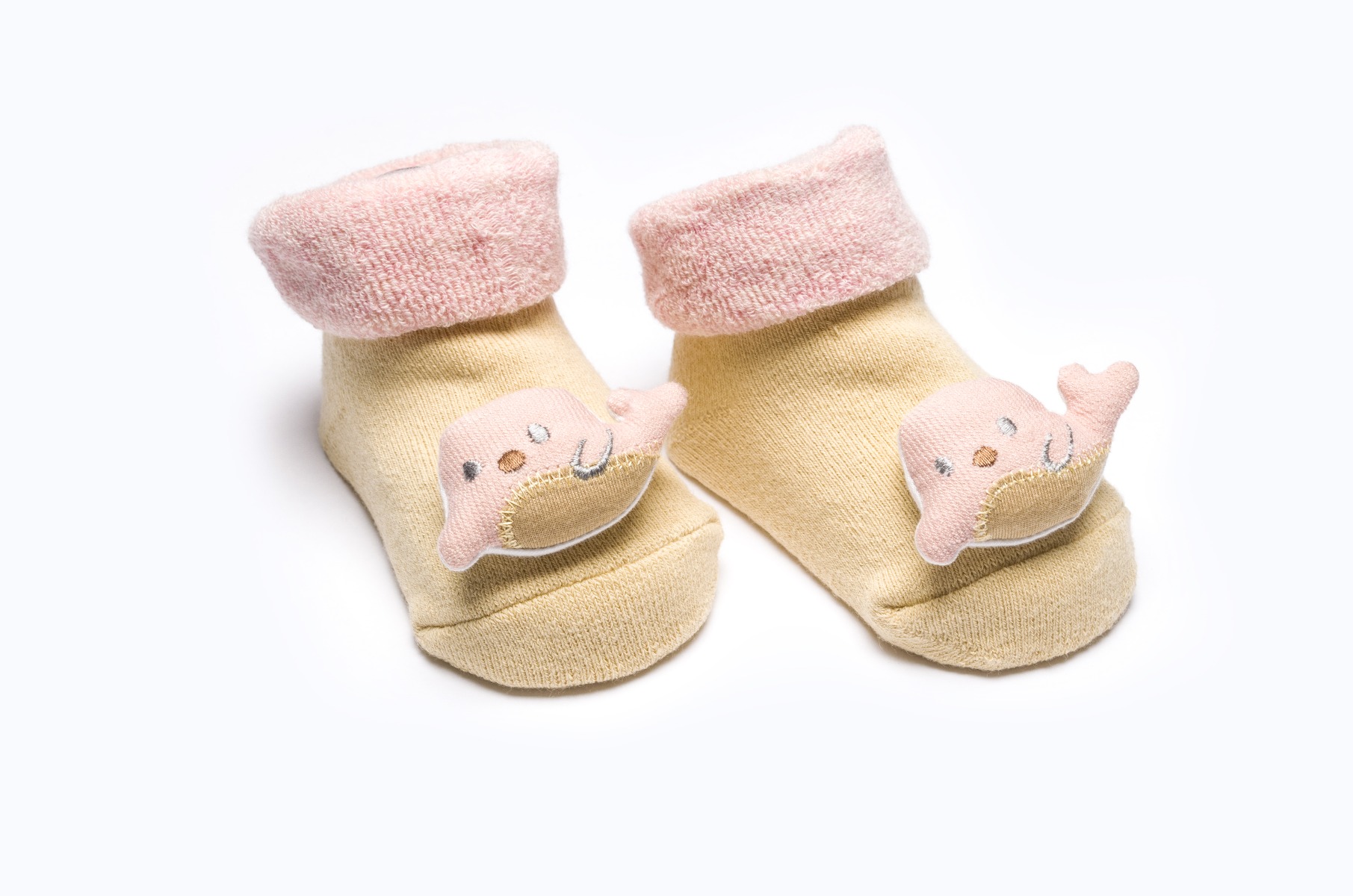 BABY SOCKS BB339 C:YELLOW/PINK S:12-18M