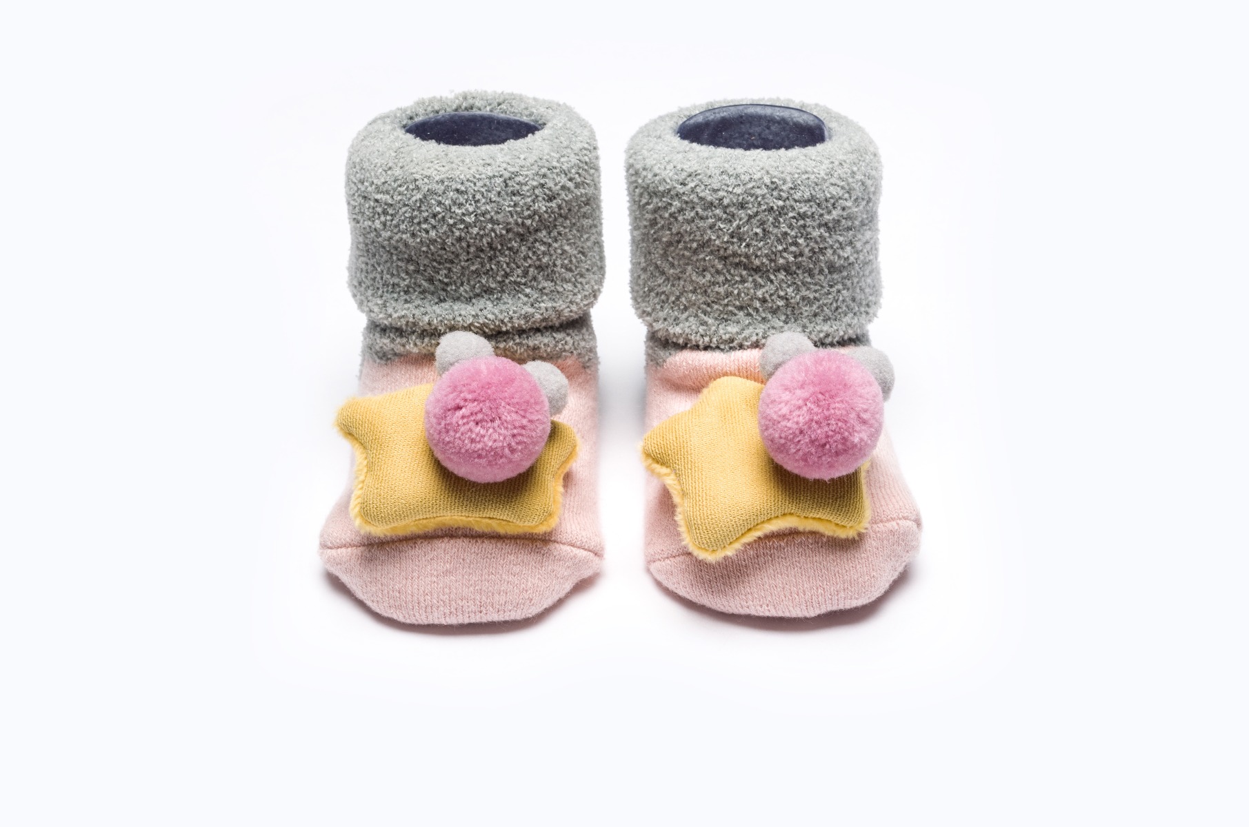 BABY SOCKS BB342 C:PINK/GREY S:12-18M