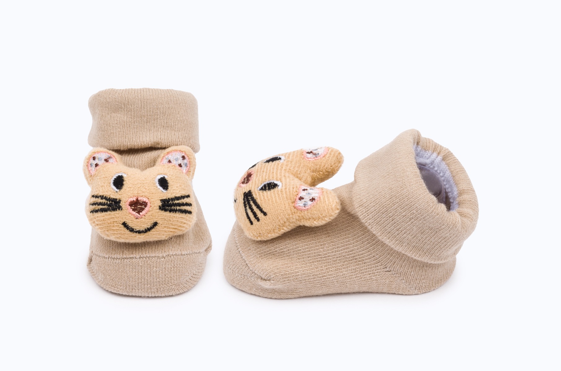 BABY SOCKS PRINTED BB383 C:BEIGE S:0-12