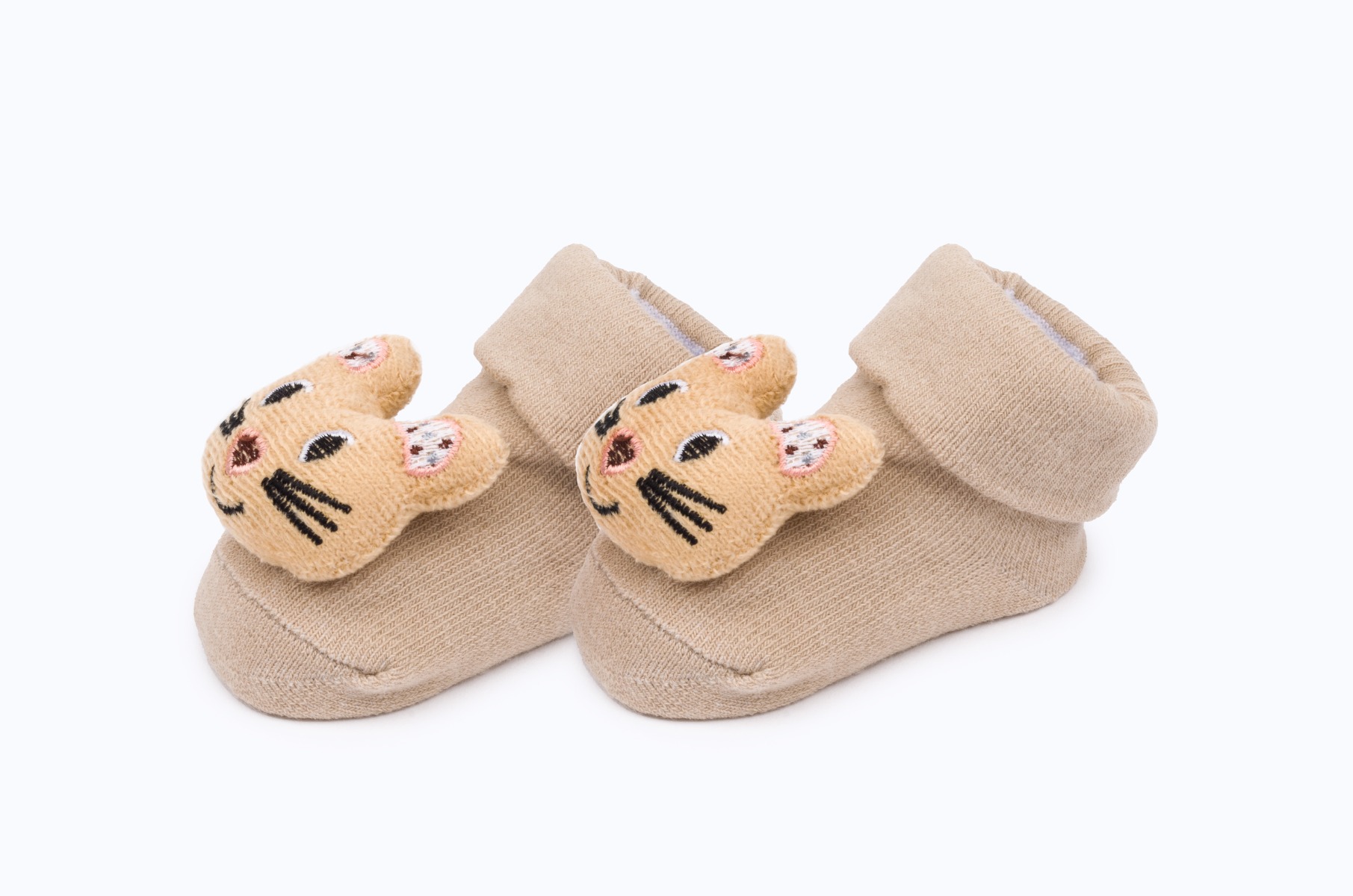 BABY SOCKS PRINTED BB383 C:BEIGE S:0-12