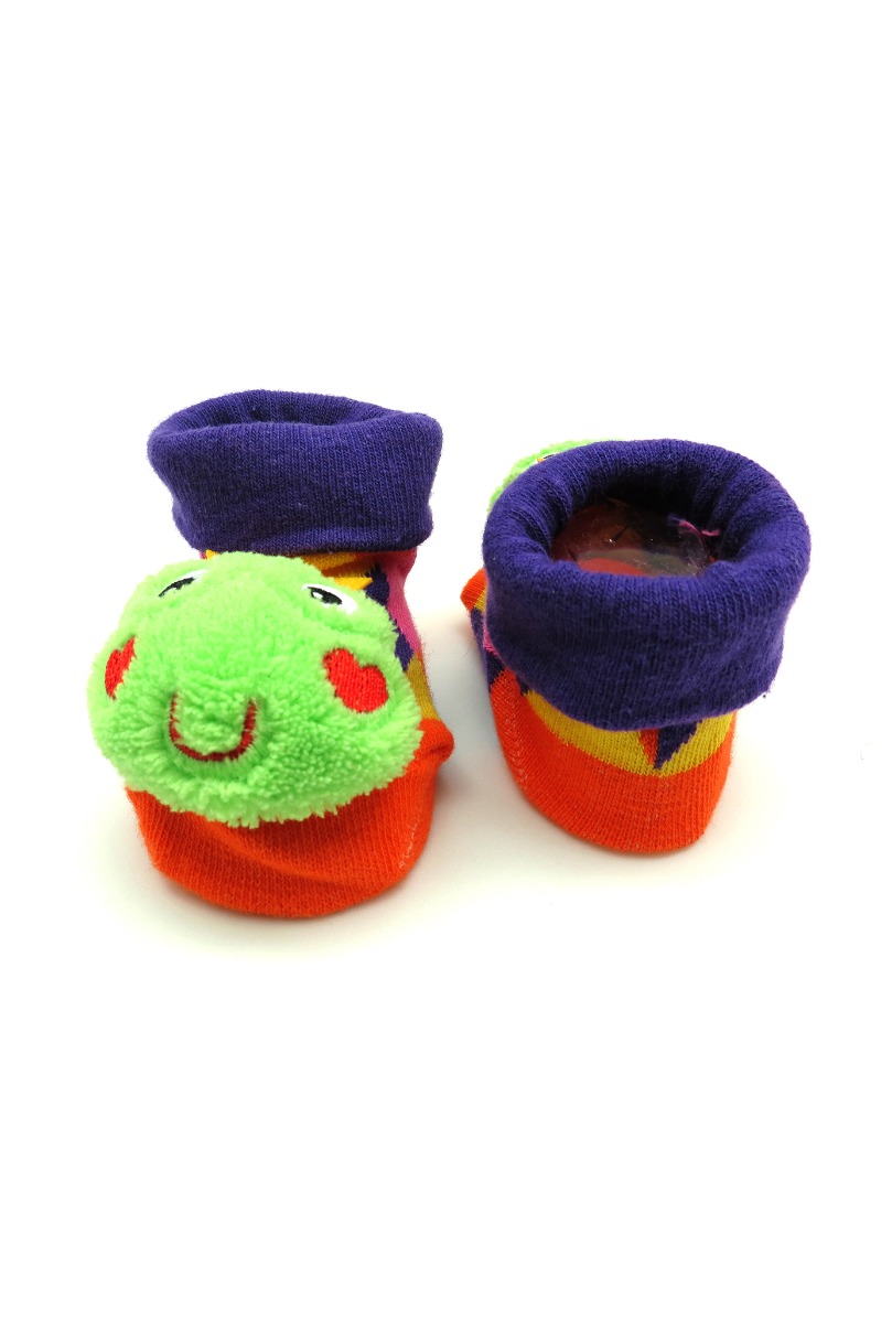Baby"s Crwon On Frog Socks Multi Color
