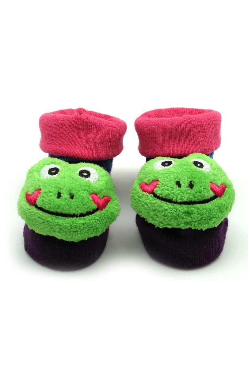 Baby"s Frog & Heart Socks Green