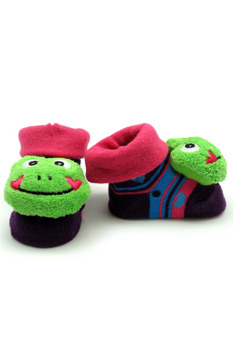 Baby"s Frog & Heart Socks Green