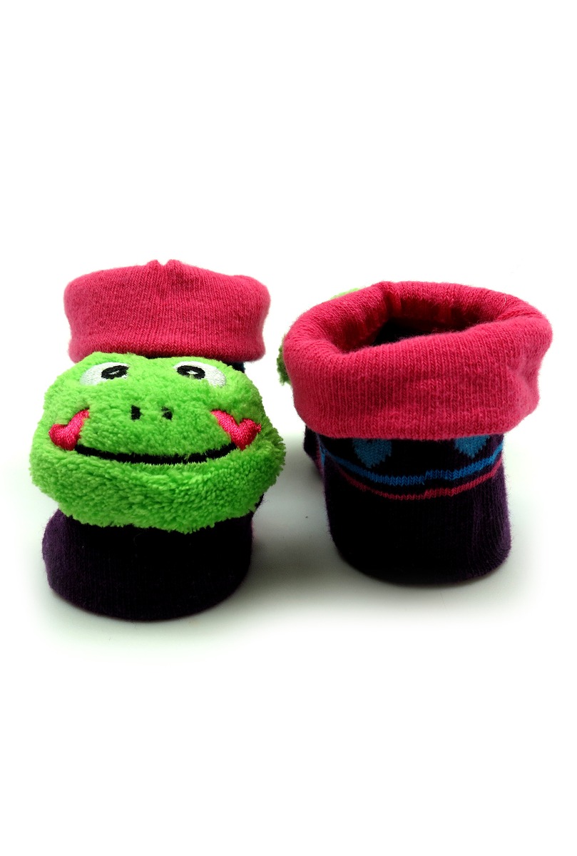Baby"s Frog & Heart Socks Green