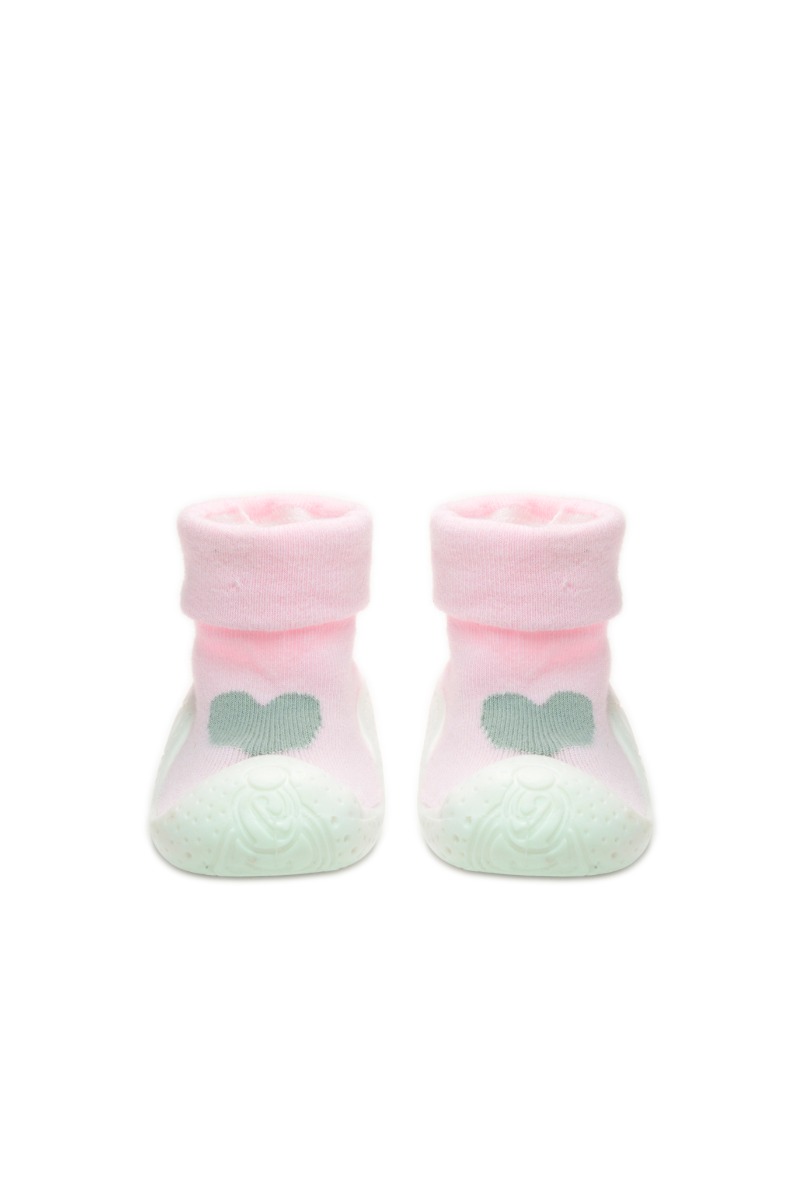 Baby"s Heart Home Shoes Pink