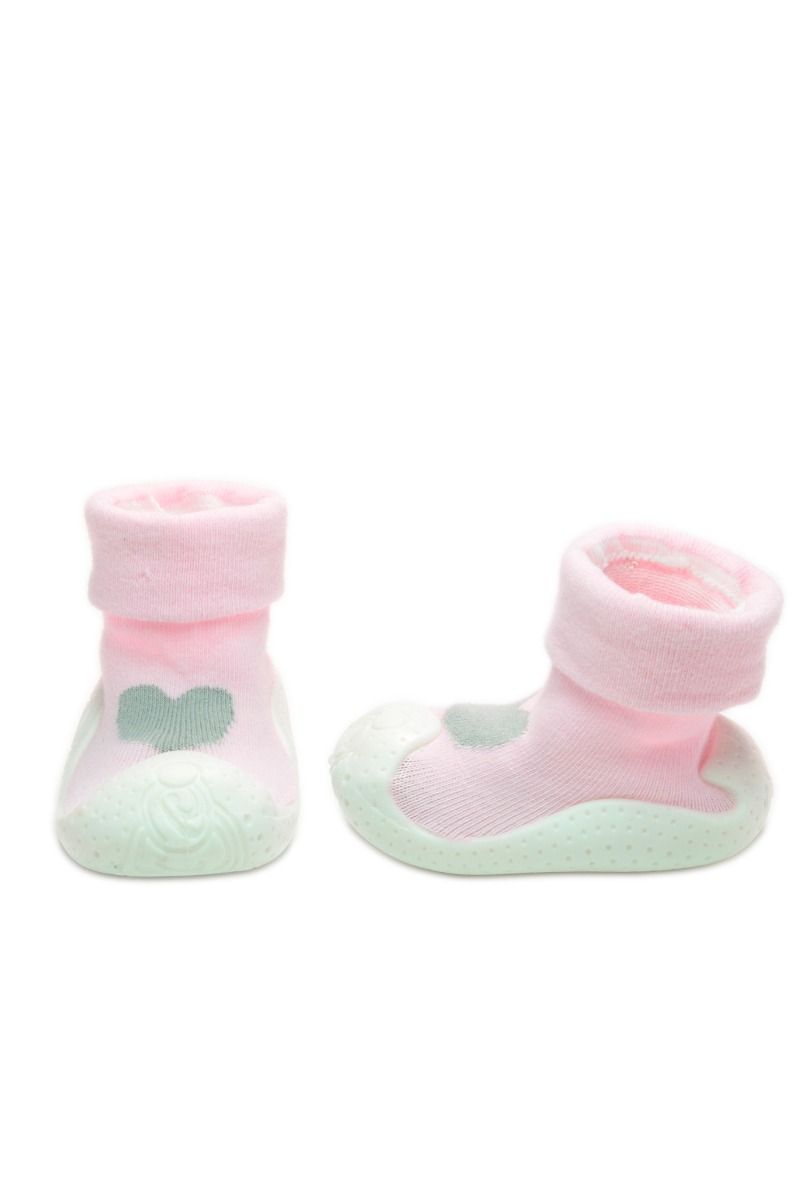 Baby"s Heart Home Shoes Pink