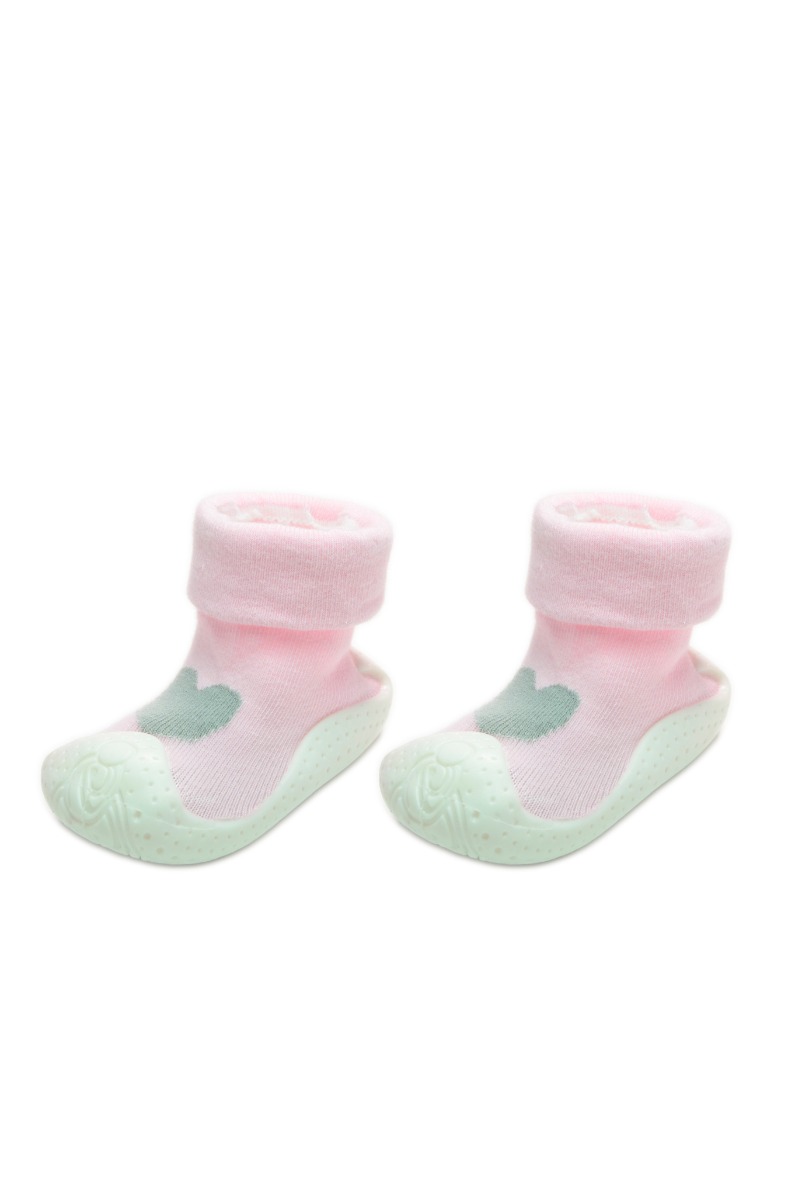 Baby"s Heart Home Shoes Pink