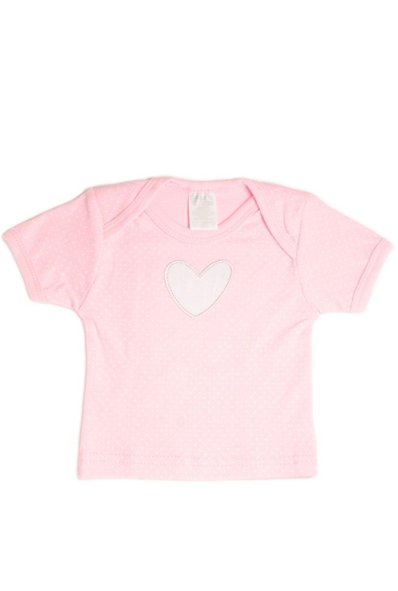 Baby"s Heart with white Dots Pijama Set Pink