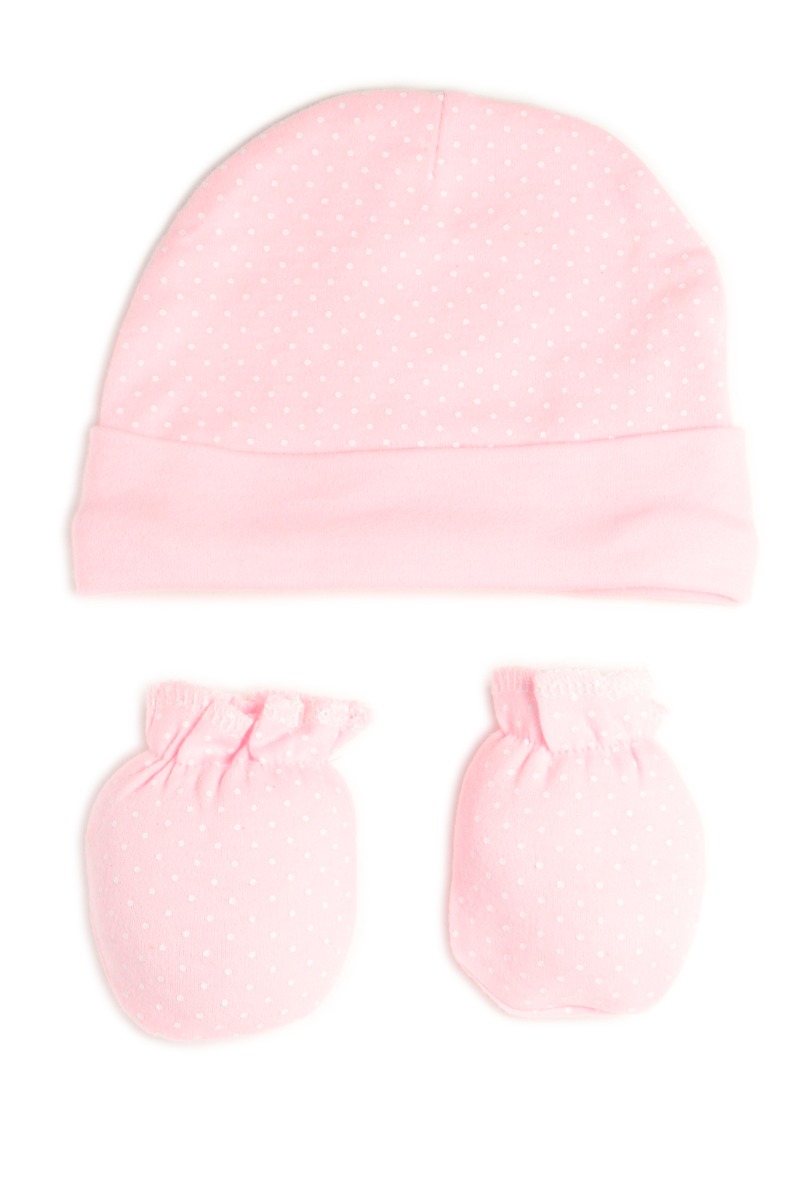 Baby"s Heart with white Dots Pijama Set Pink