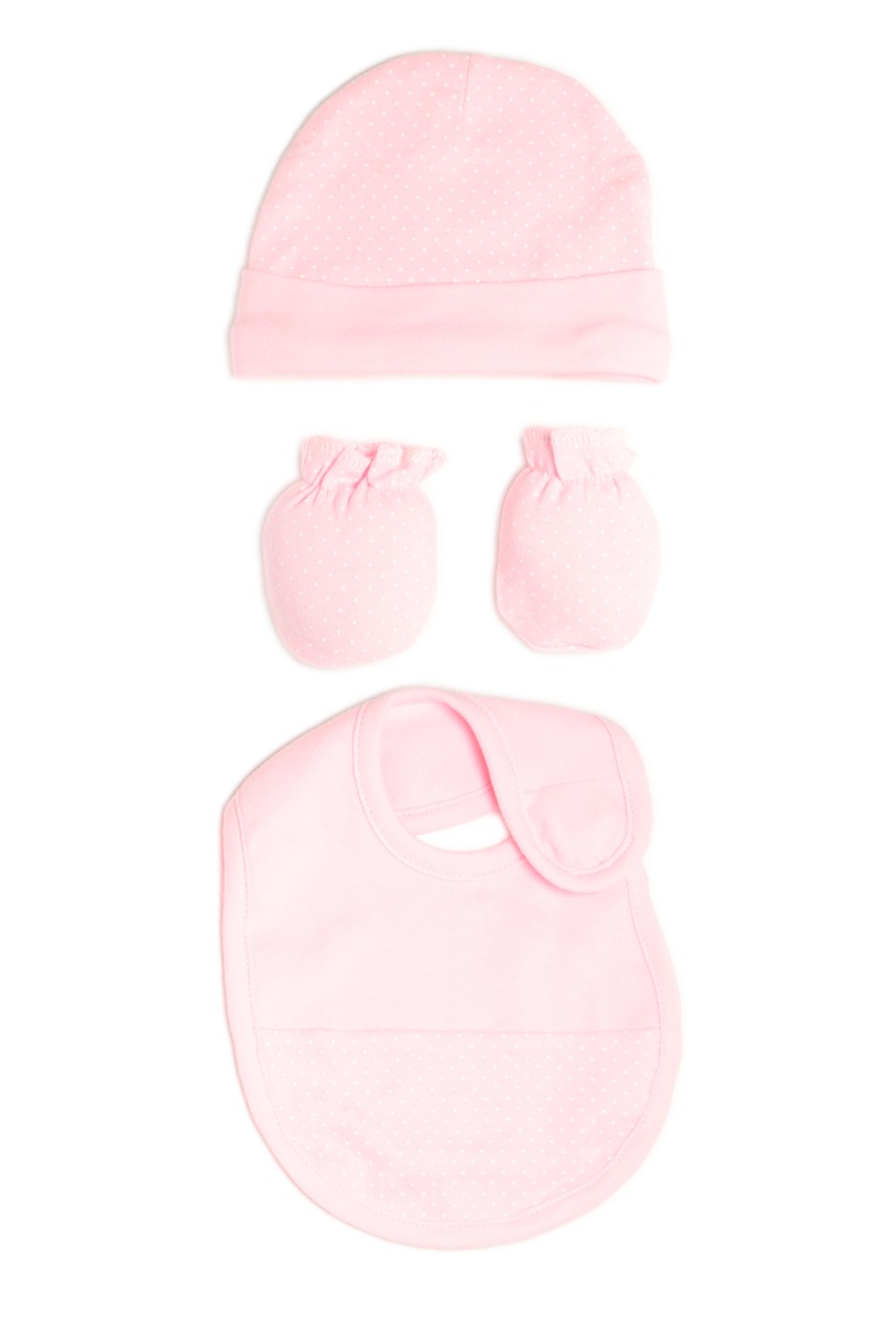 Baby"s Heart with white Dots Pijama Set Pink