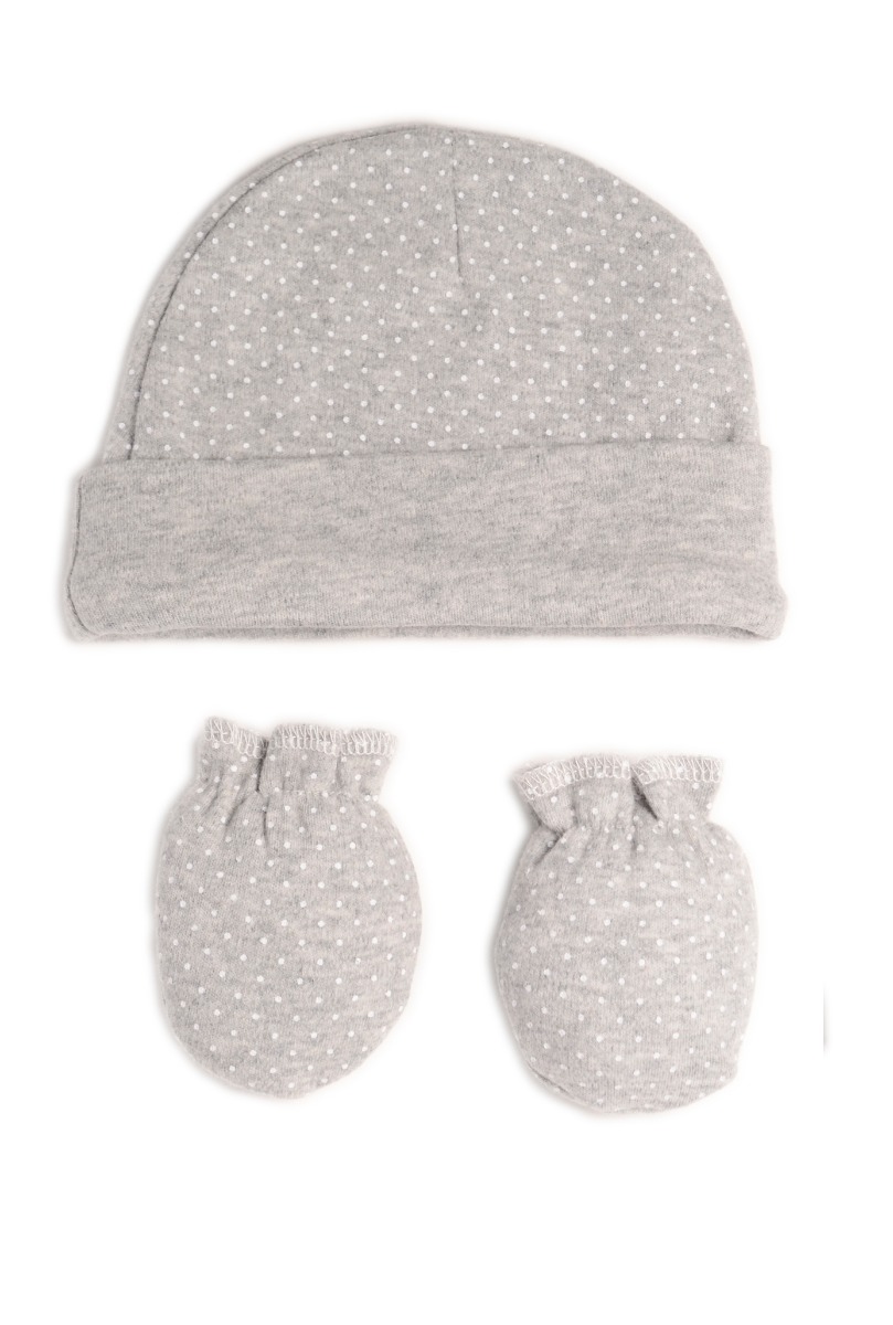 Baby"s Star with white Dots Pijama Set Gray