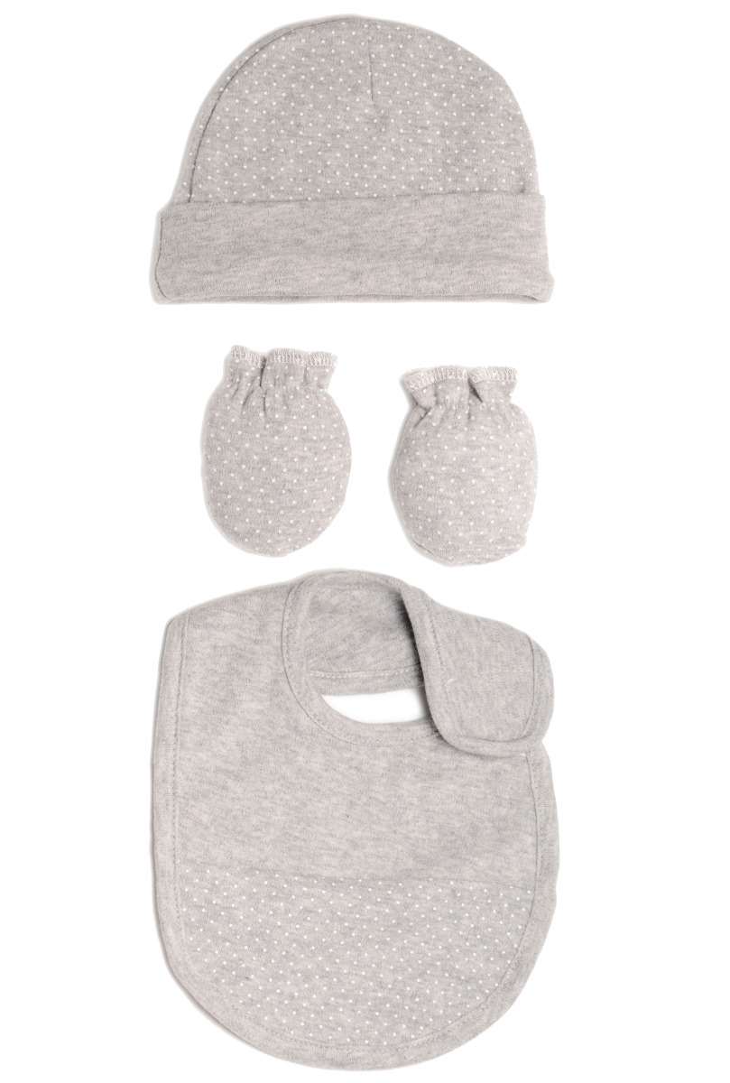 Baby"s Star with white Dots Pijama Set Gray