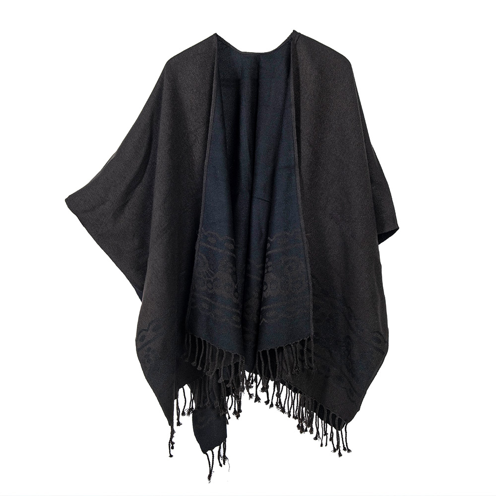 Black and brown coat poncho