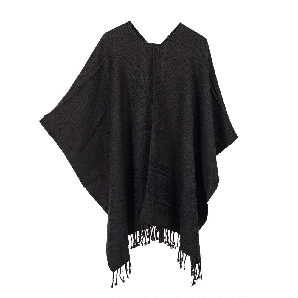 Black and brown coat poncho
