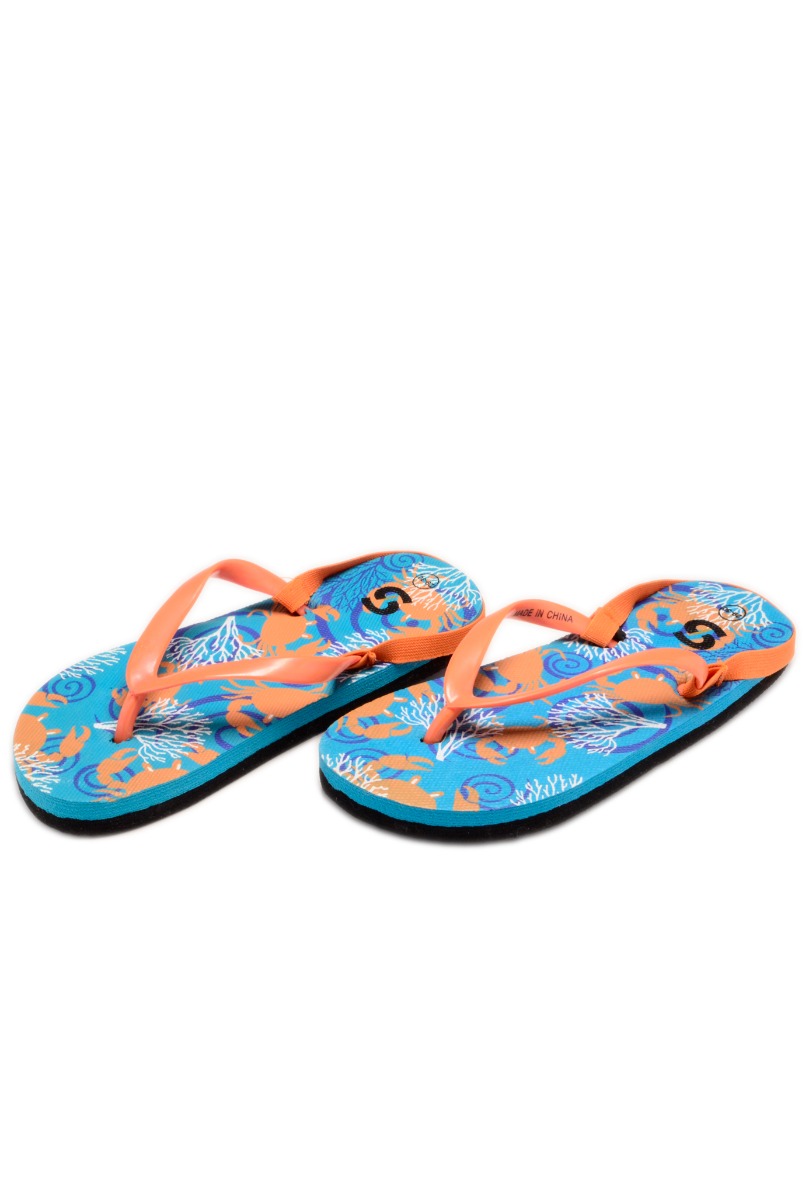 Boy"s Crab Flip Flop Blue-Orange