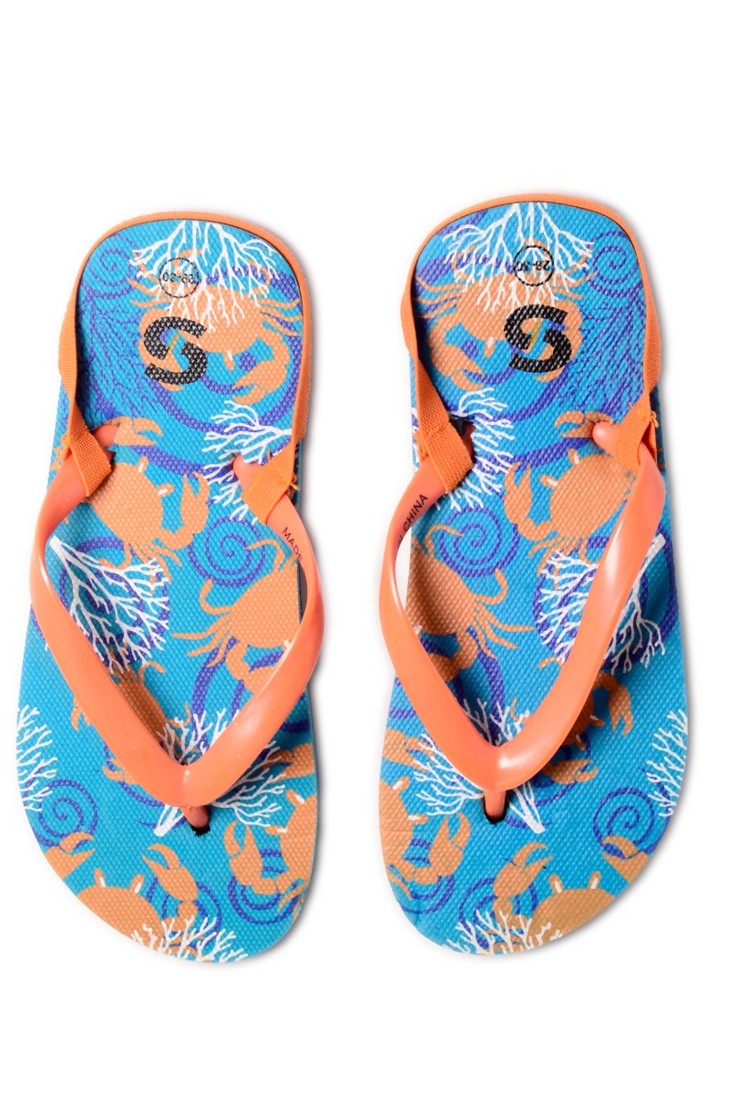 Boy"s Crab Flip Flop Blue-Orange