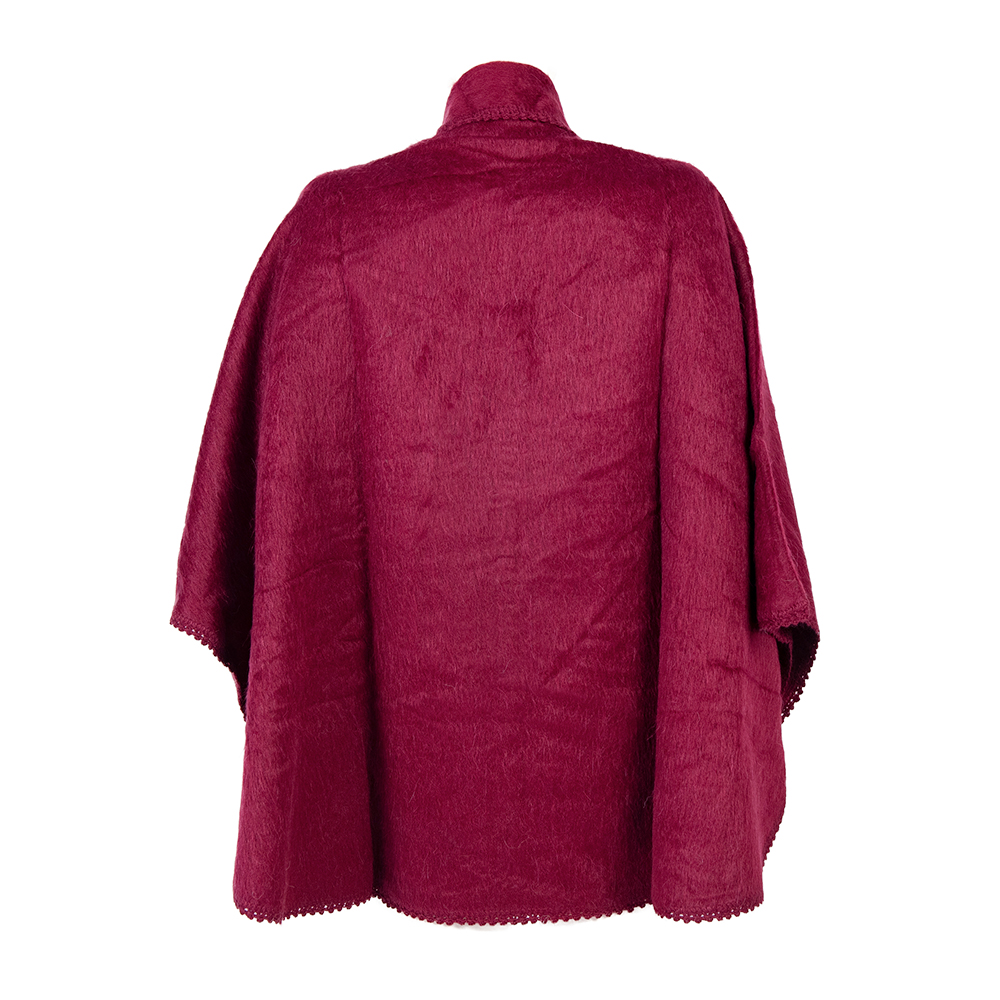 Dark red poncho coat wool