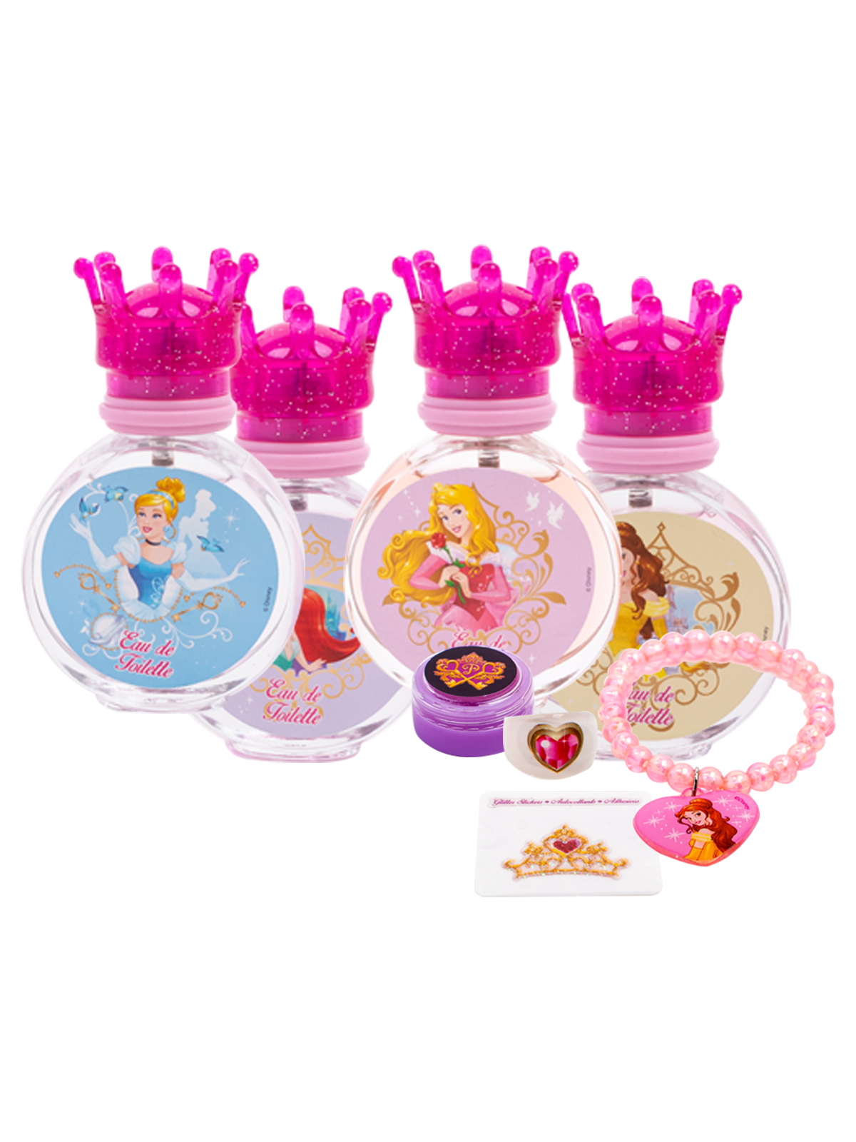 Disney Princess Eau De Toilette  4PC Perfume + 4PC ACC Set