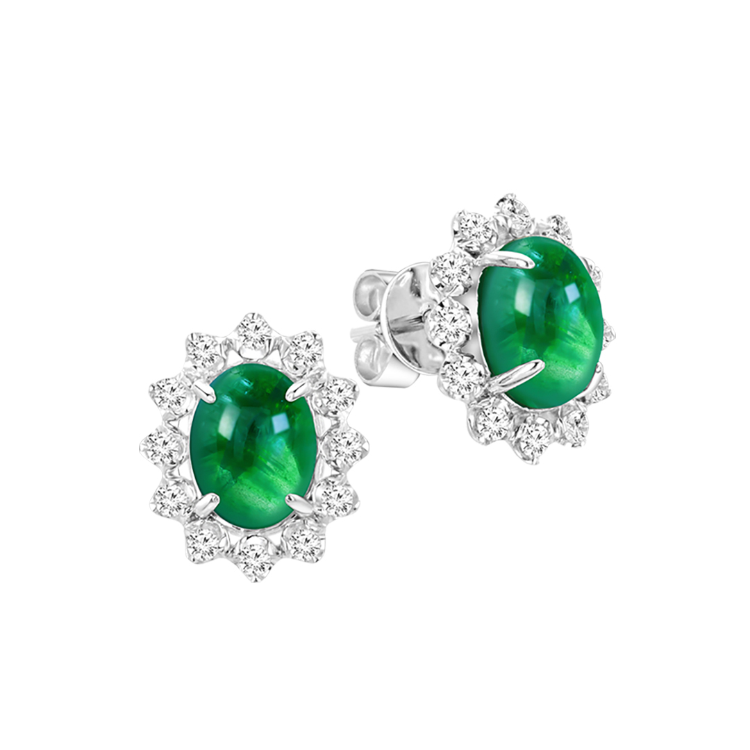 Emerald and Diamond Earrings-M03003