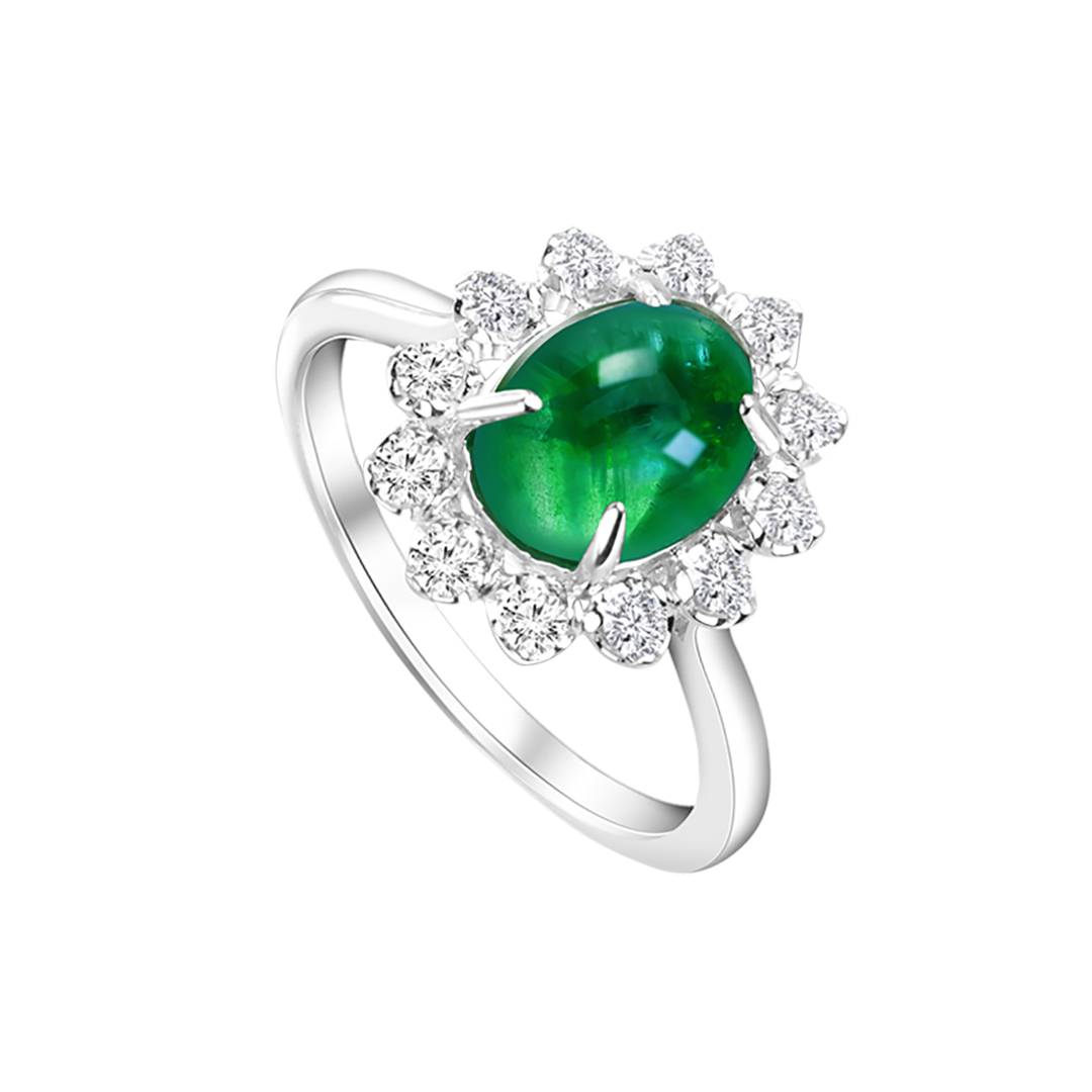 Emerald and Diamond Ring-M03004