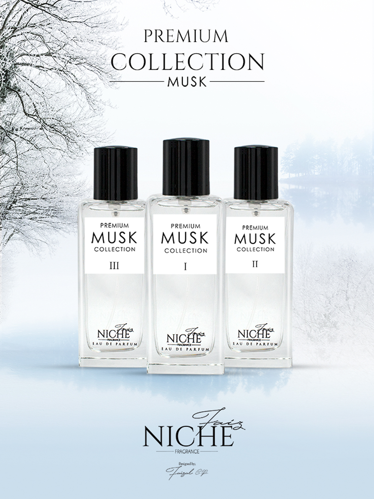 Faiz Niche Premium Musk Collection For Unisex Eau De Parfum *3 Set