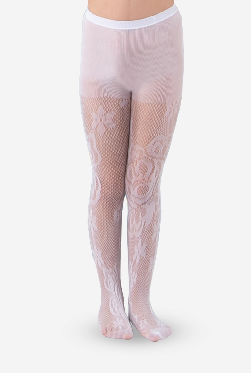 Fiore Girls Fishnet Tight White