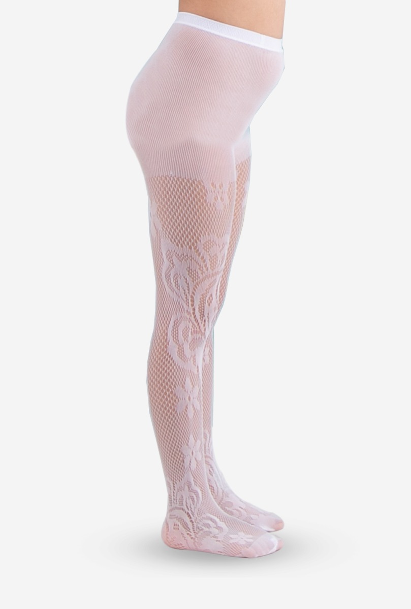 Fiore Girls Fishnet Tight White