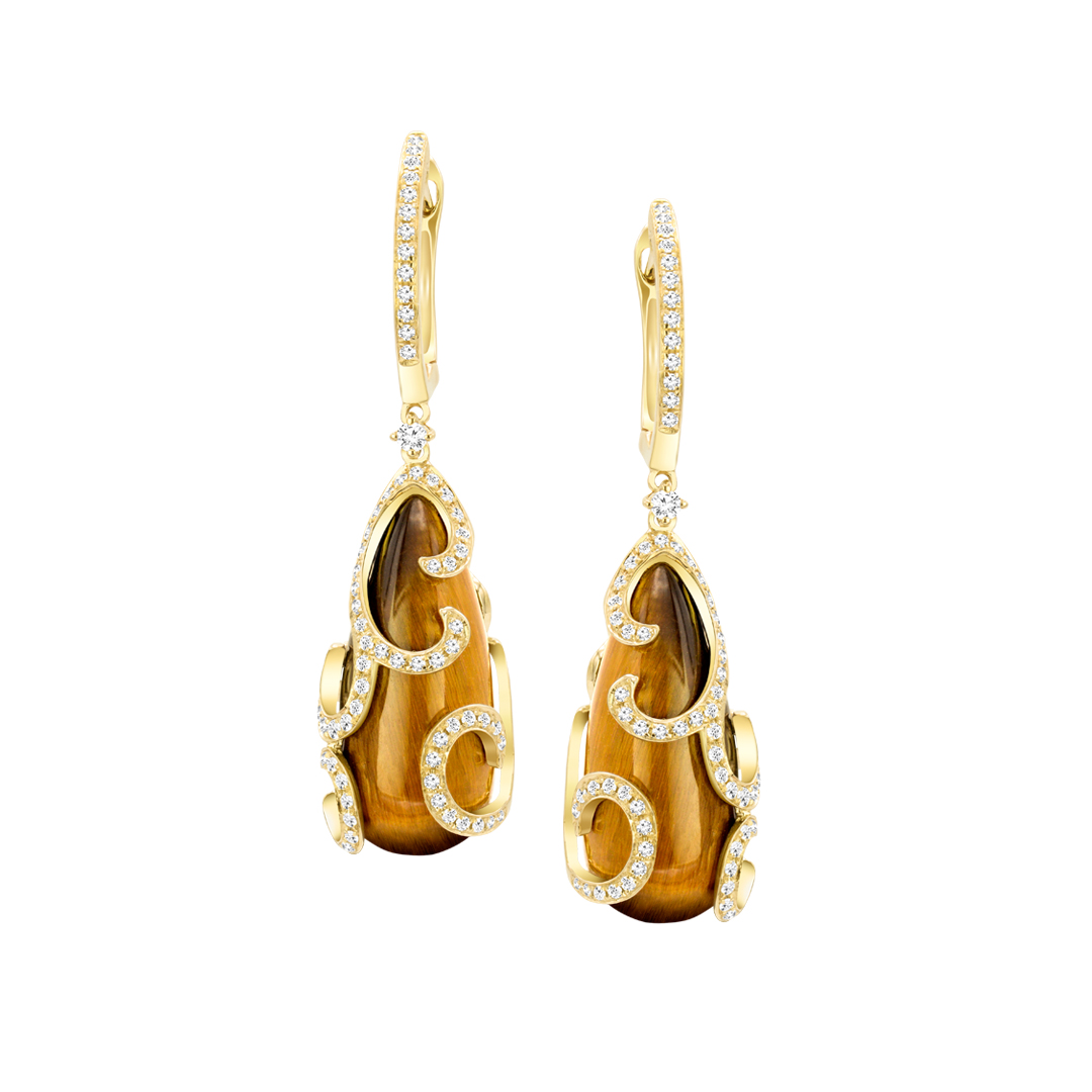 Gemstone and Diamond Earrings-M03813