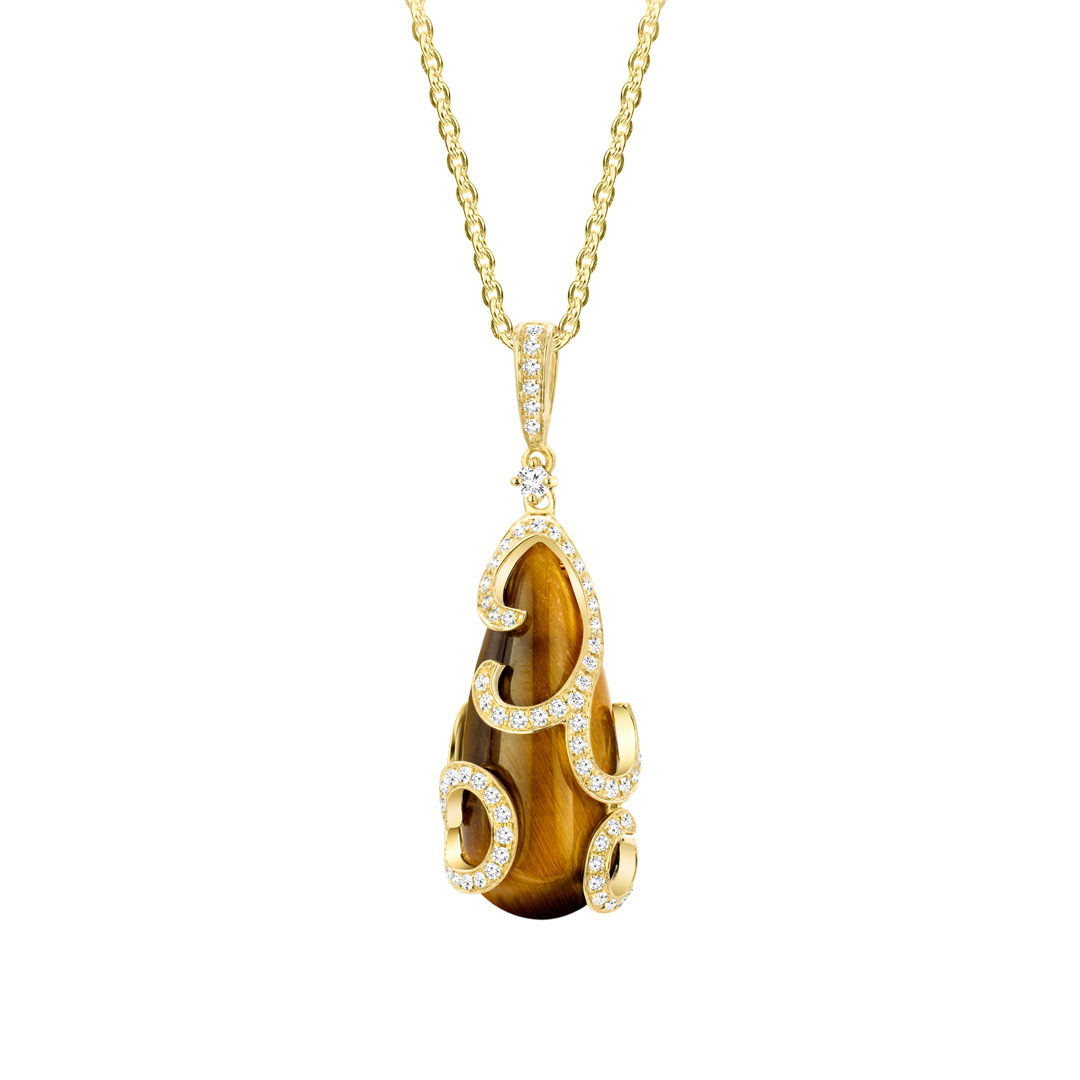 Gemstone and Diamond Pendant-M03581