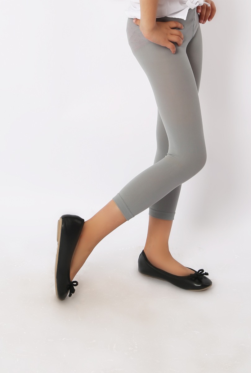 Girl"s 40 Denier Legging Gray