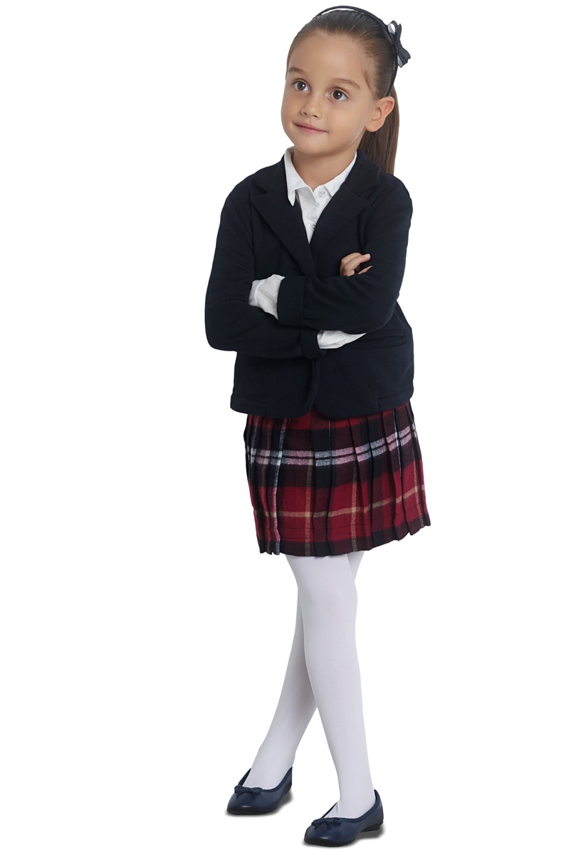 Girl"s 40 Denier Thick Tight White