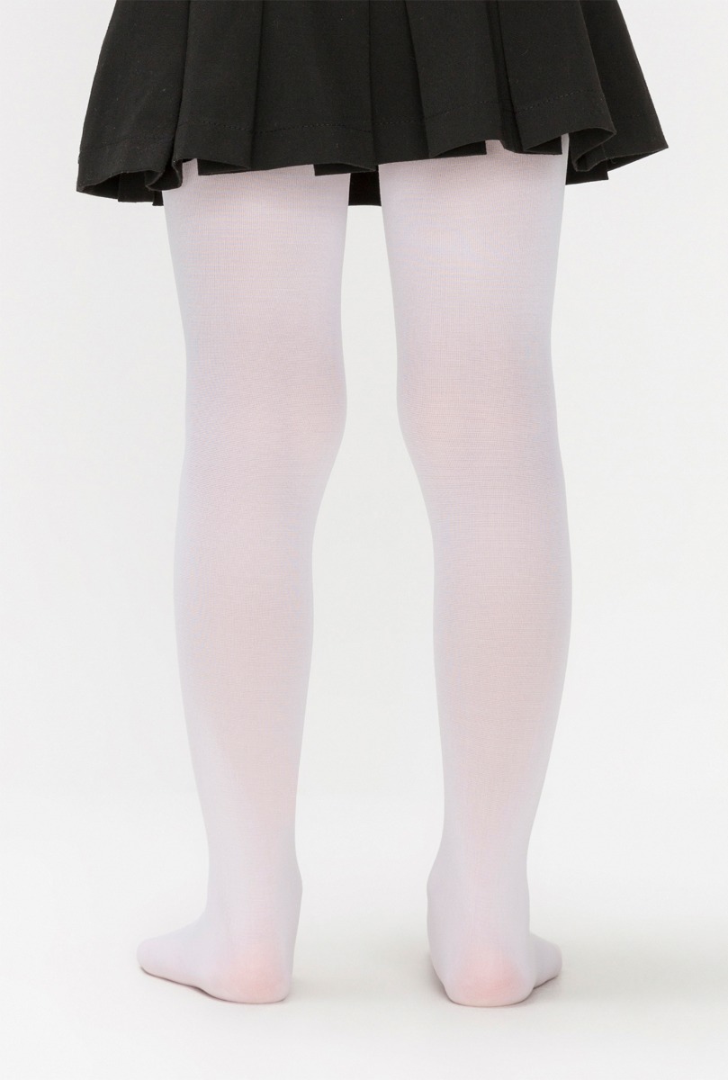Girl"s 40 Denier Thick Tight White