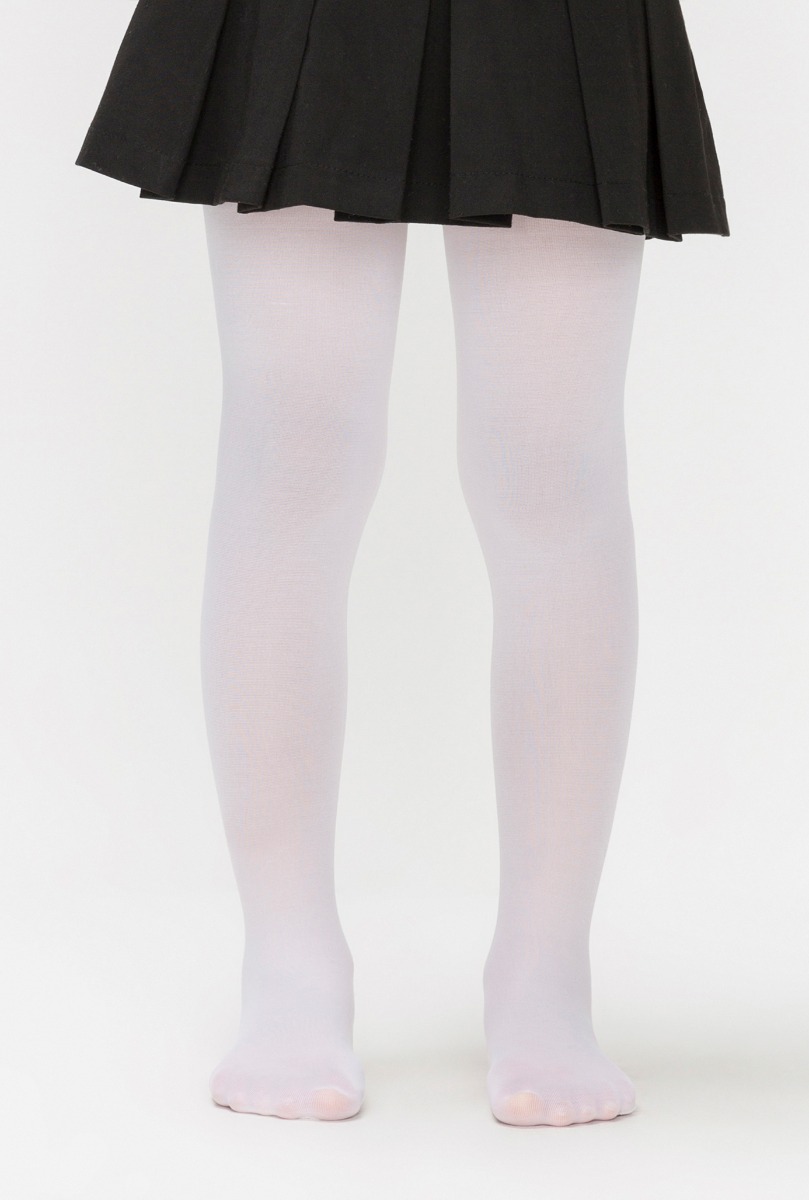 Girl"s 40 Denier Thick Tight White