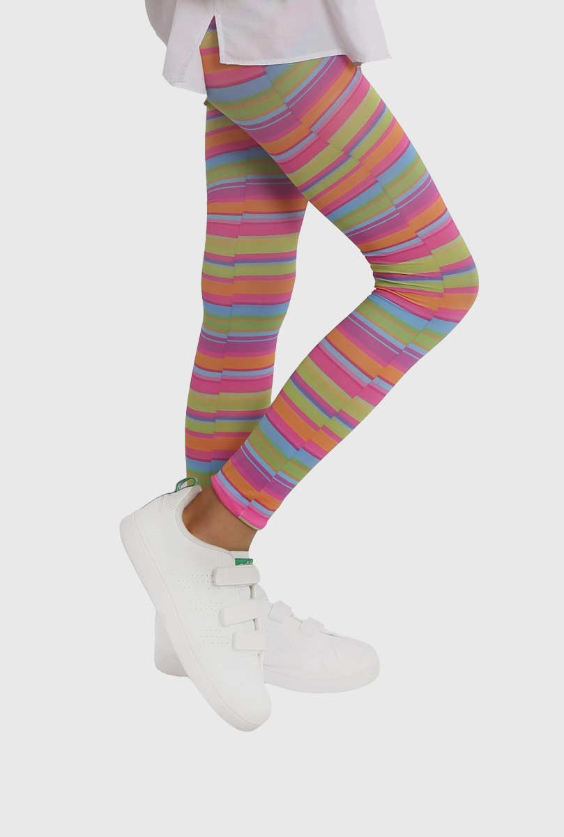 Girl"s Colorful  Striped Legging