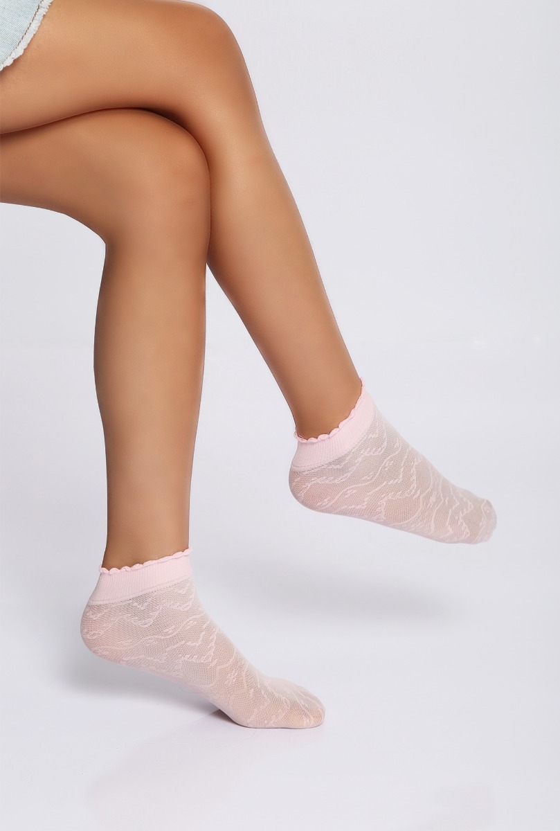Girl"s Lace Ankle High Pink