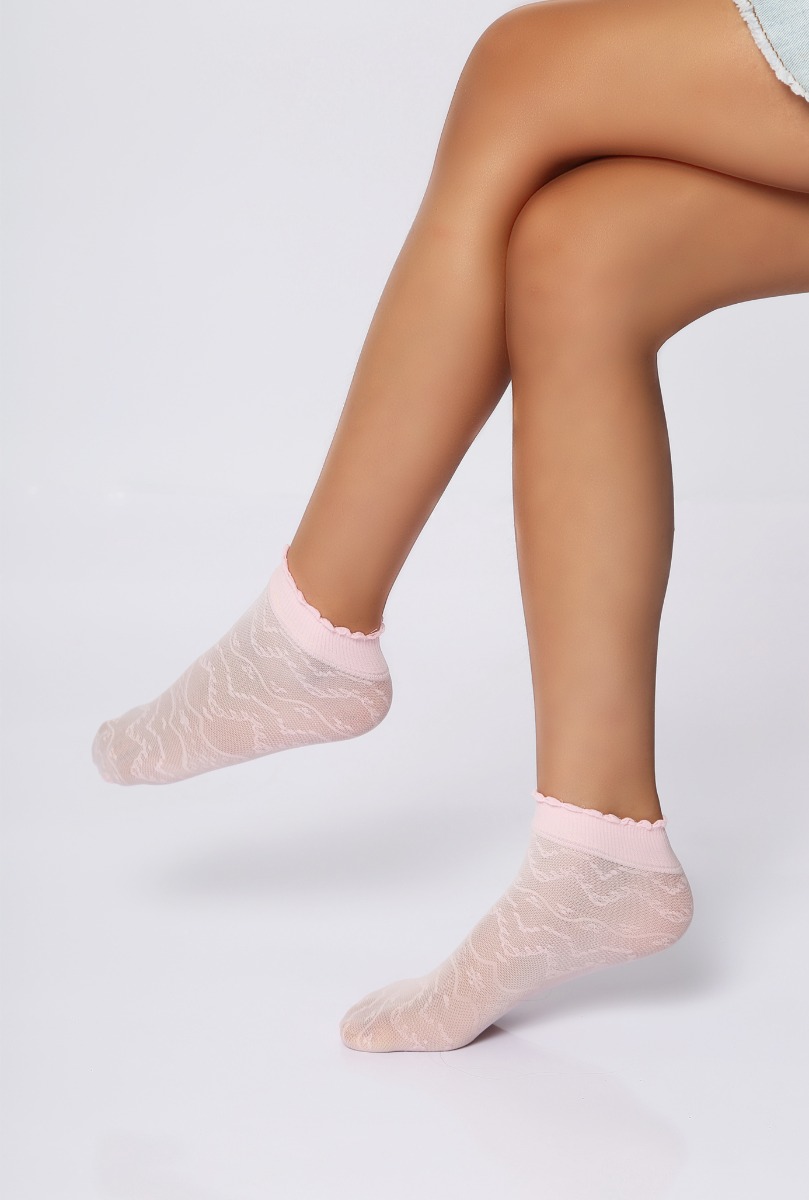 Girl"s Lace Ankle High Pink