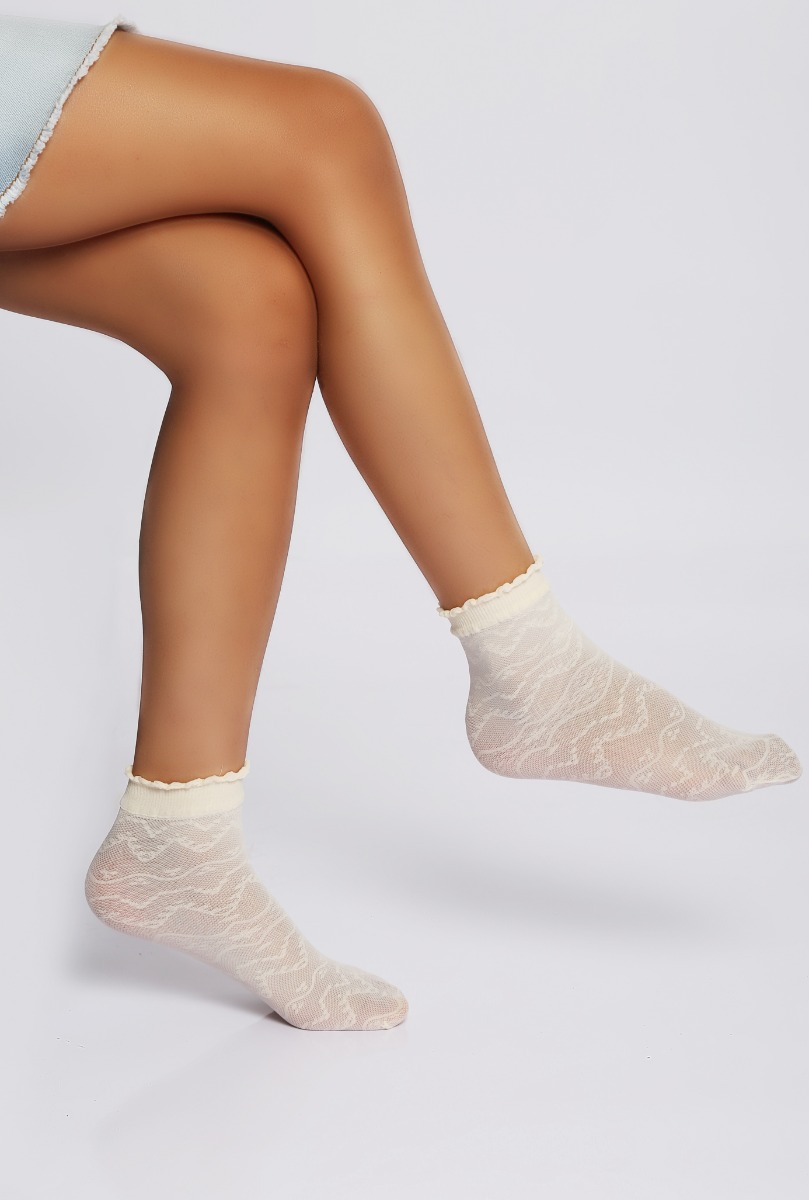 Girl"s Lace Ankle High Vanilla