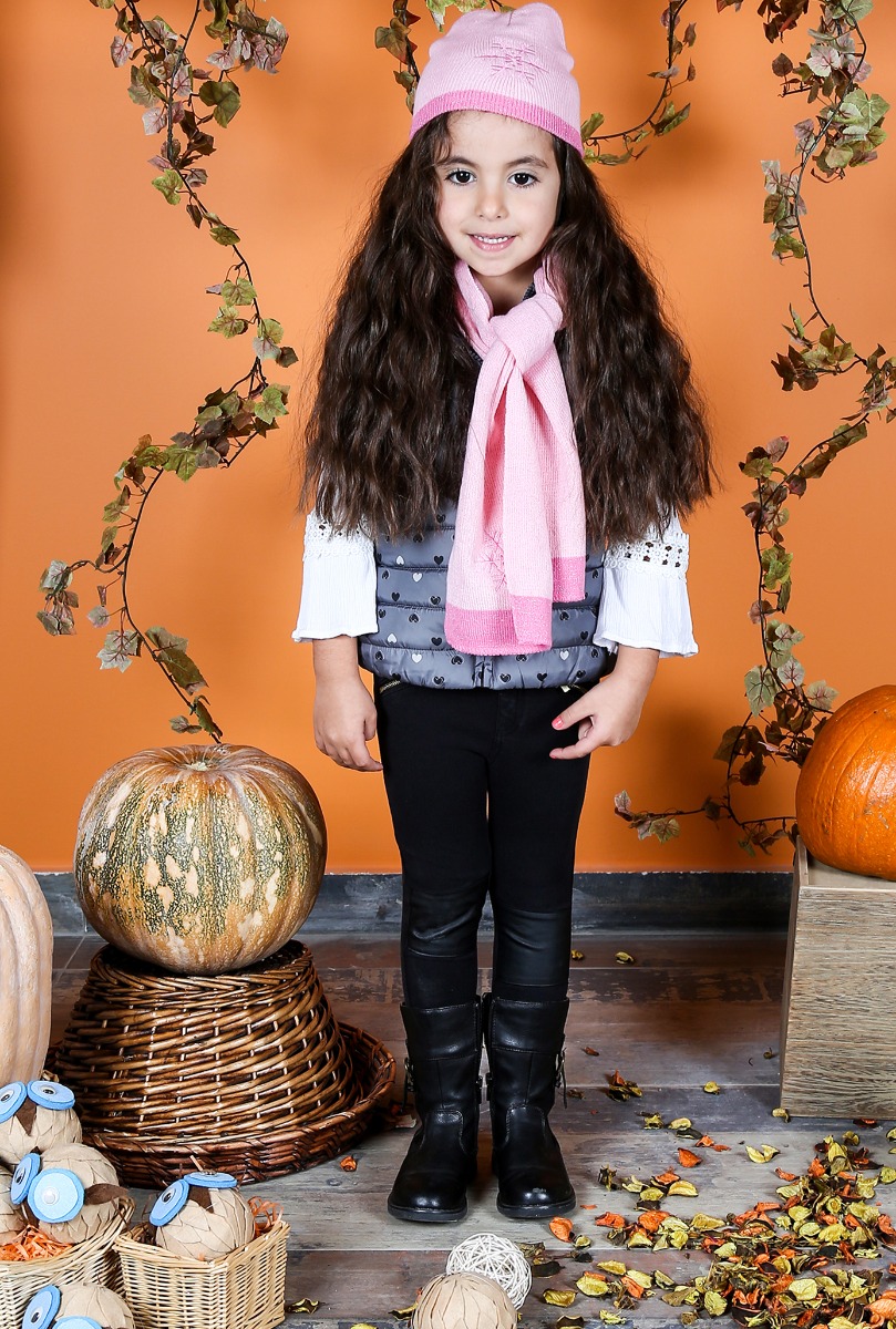 Girl"s Leather Kkee Straps Legging Black