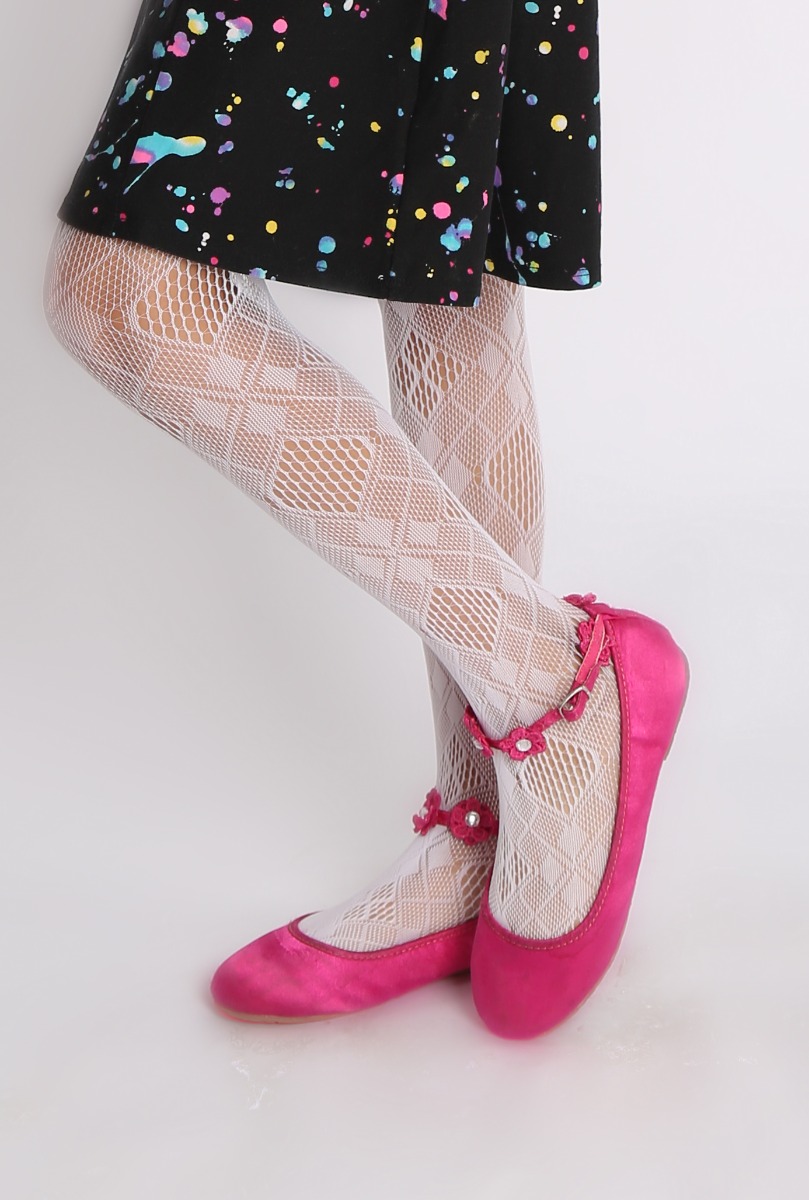 Girl"s Love Fishnet Tight White
