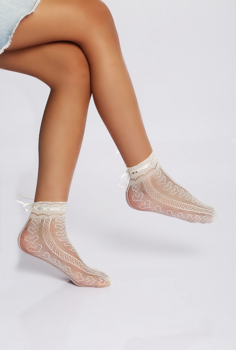 Girl"s Lovely Fishnet Sock Vanilia