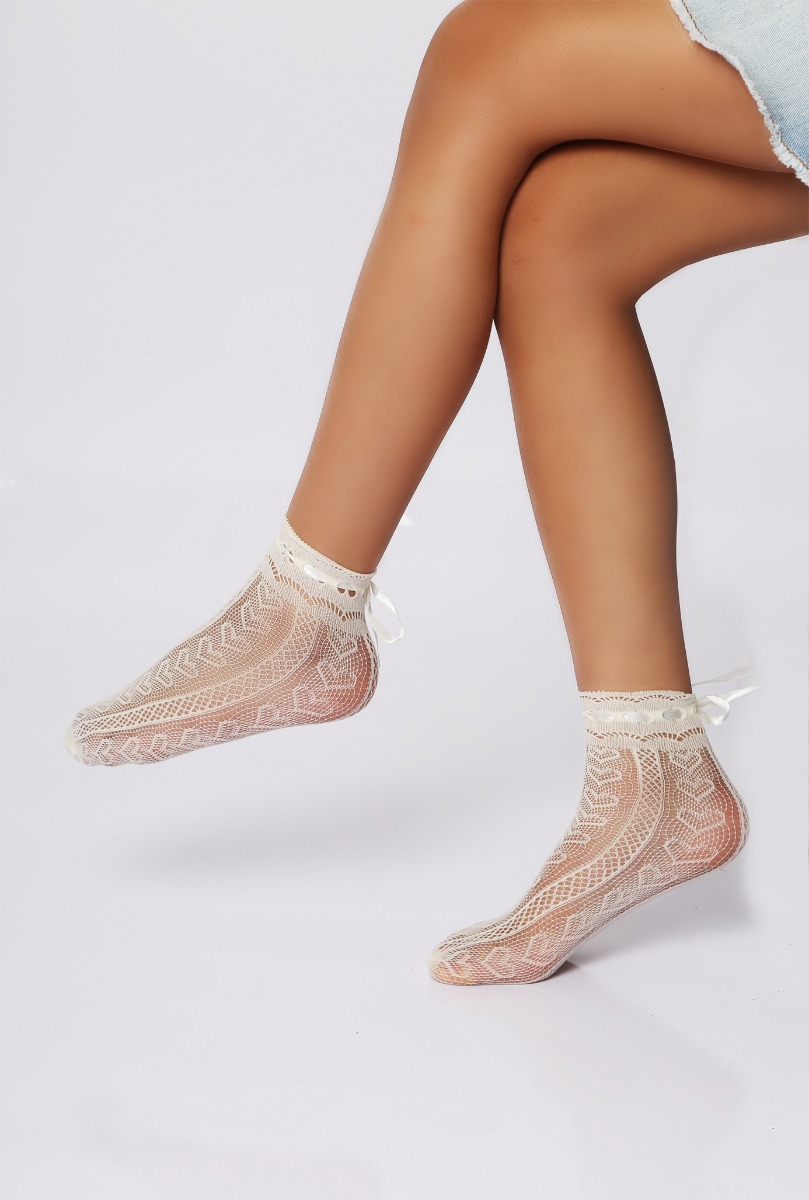 Girl"s Lovely Fishnet Sock Vanilia