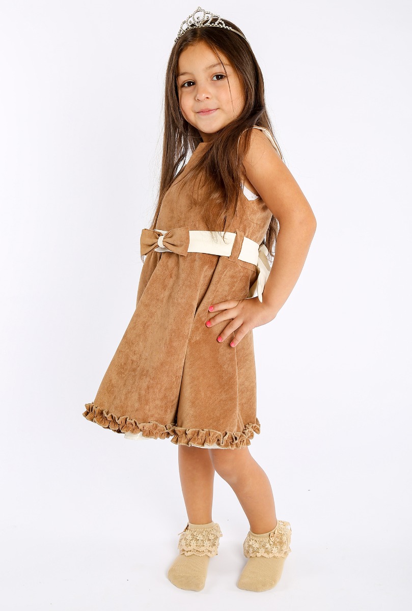 Girl"s Ruffle Sock Beige